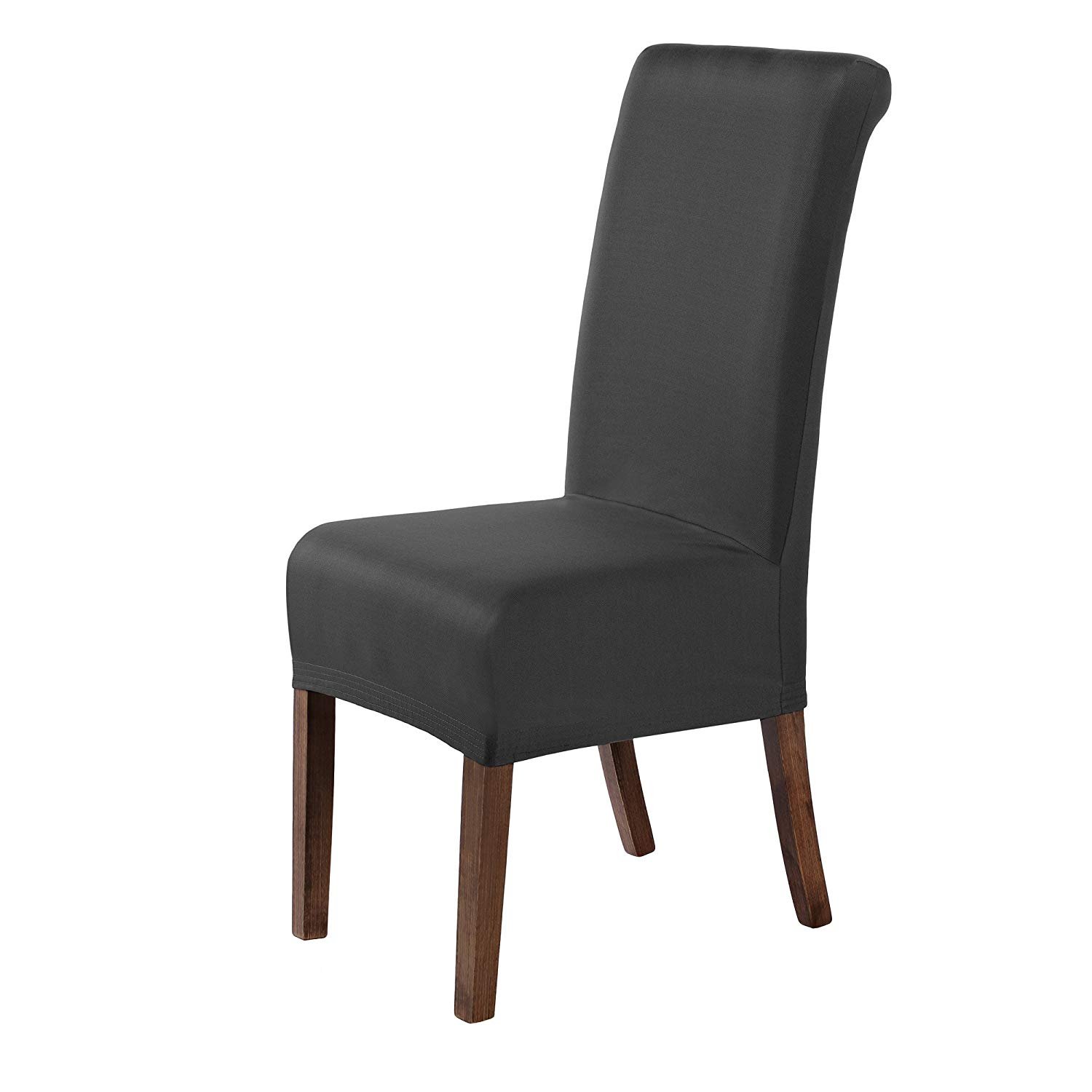 Elastic Dining Chair Slipcover Anthracite Elegant Chair Cover Microfibre Spandex Cover with Elastic Band SCHEFFLER-Home Stretch Chair Cover Jacquard Lea 