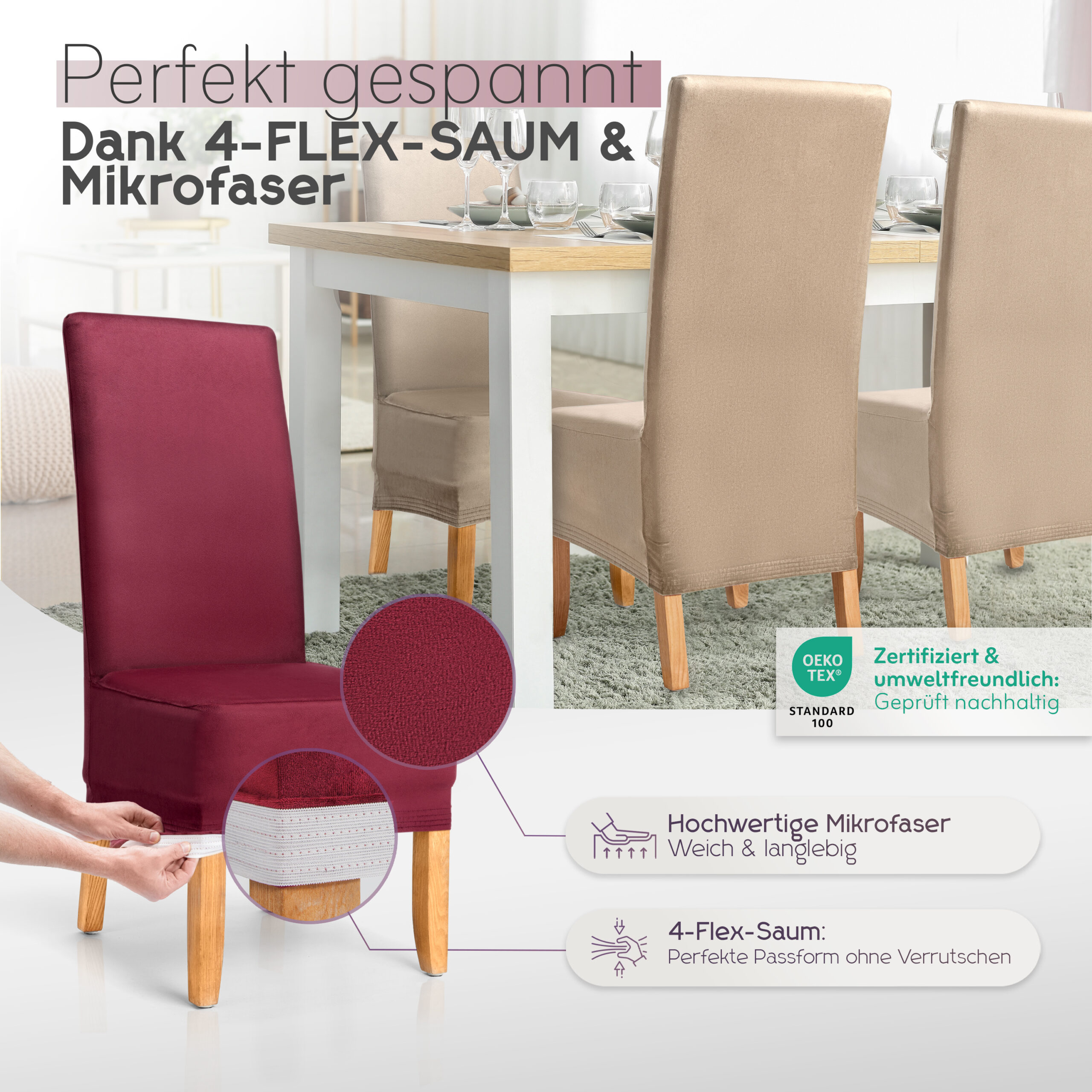 Stuhlhusse Puma Velvet Premium Samt Velour lang extra Groß mit hoher Lehne