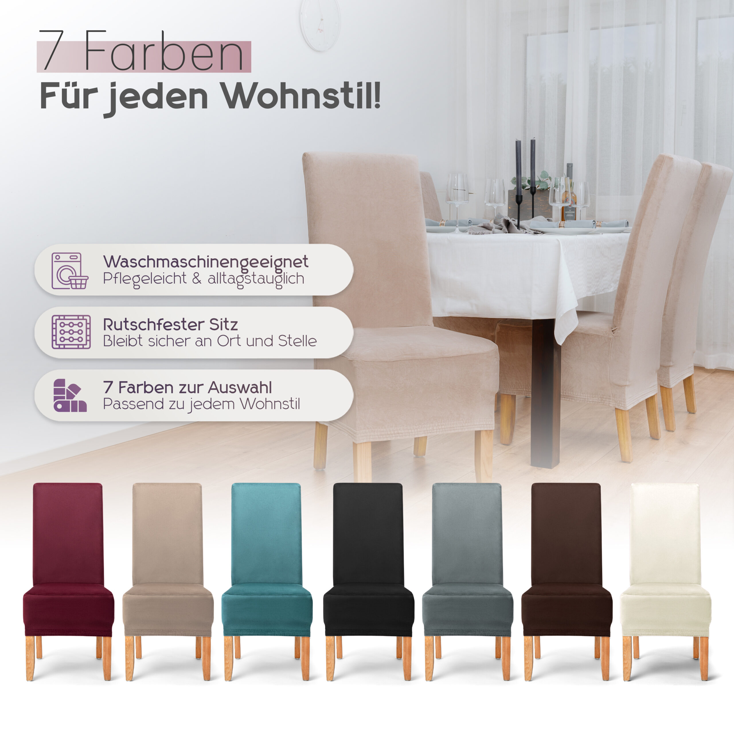 Stuhlhusse Puma Velvet Premium Samt Velour lang extra Groß mit hoher Lehne