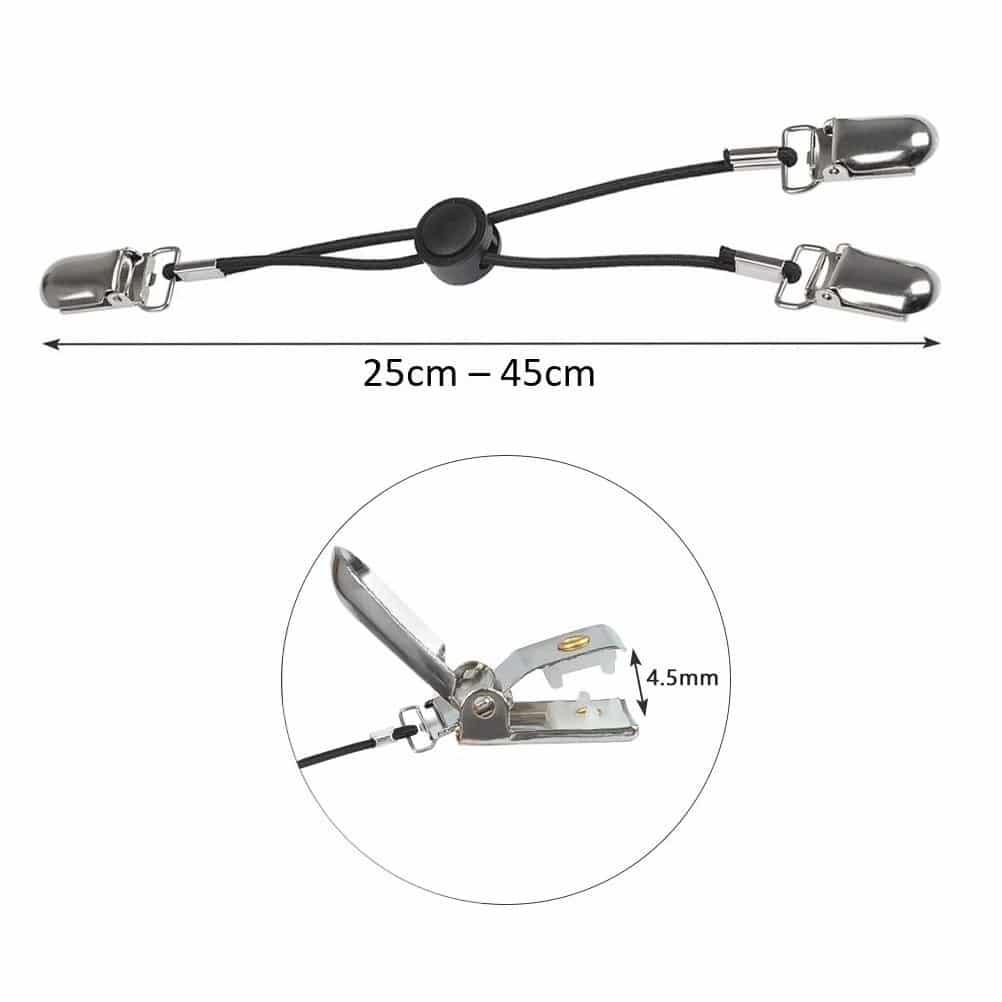Elastische Spanner 4er-Set verstellbare Halter mit Metallklammern Clips für Stuhlhussen, Tischdecken und Laken