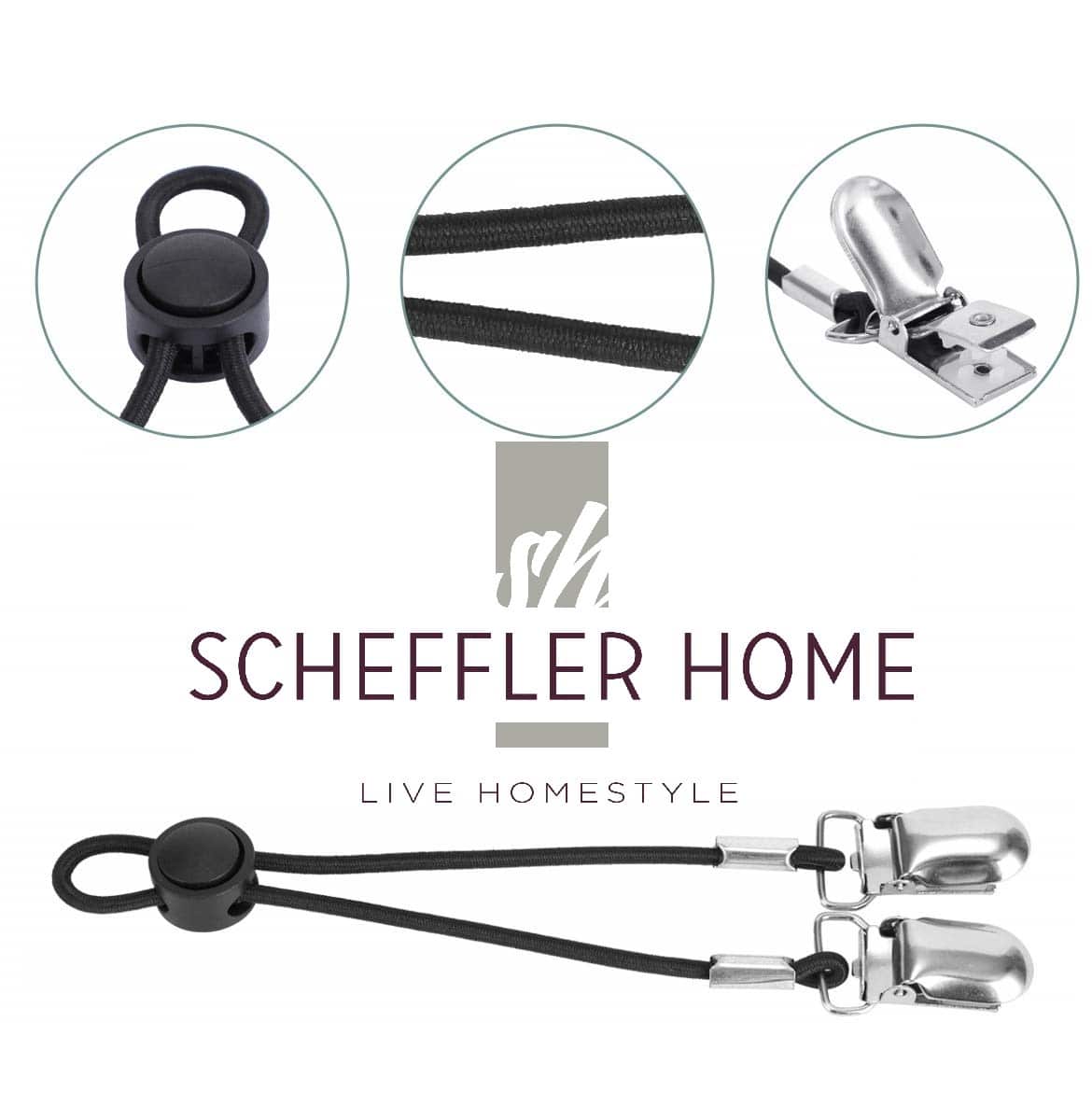 Elastische Spanner 4er-Set verstellbare Halter mit Metallklammern Clips für Stuhlhussen, Tischdecken und Laken