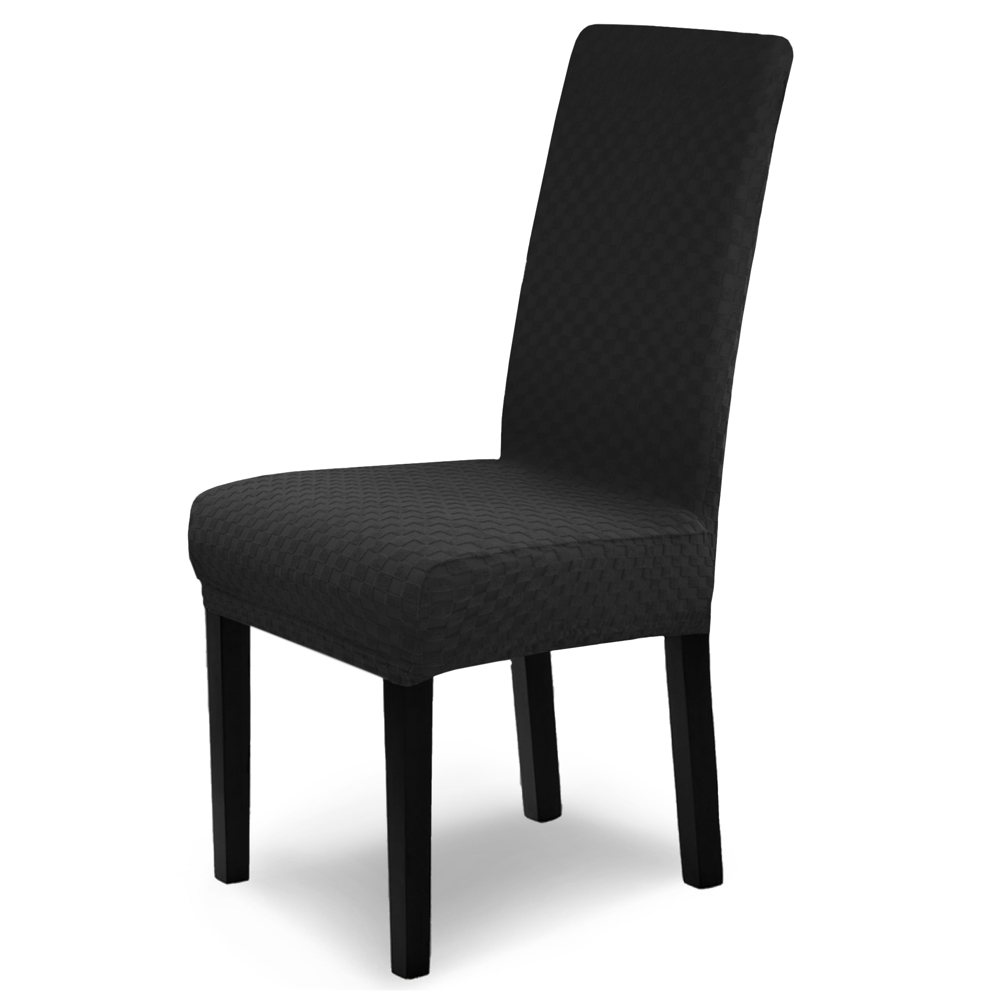 Stuhlhusse Emil Karo Muster weich pflegeleicht in dehnbar mit 4-Flex-Saum