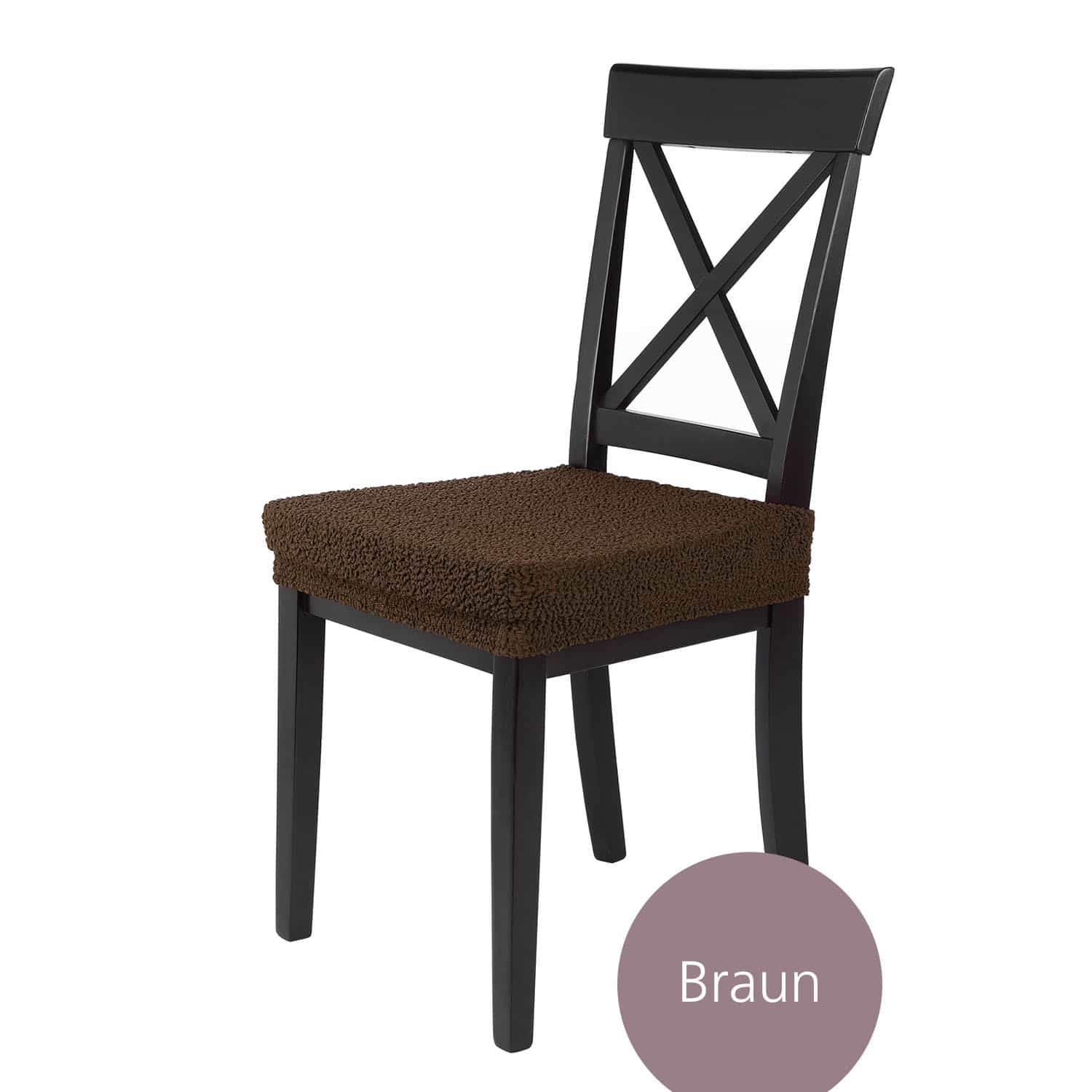 Sitzbezug Lea Jacquard Qualität hochwertige Stretch Schoner für Stuhlsitze, im 4/6/10 Set preiswerter