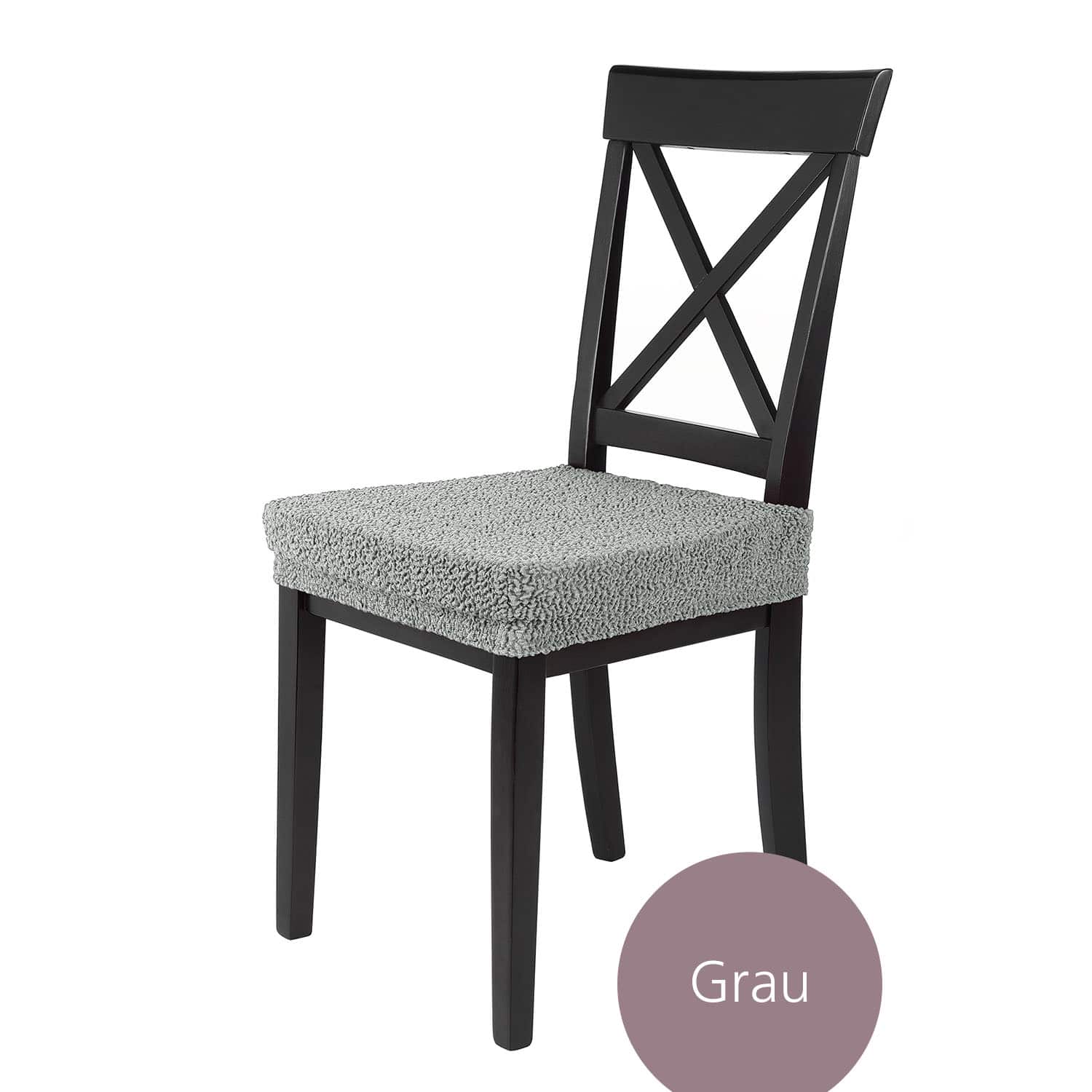 Sitzbezug Lea Jacquard Qualität hochwertige Stretch Schoner für Stuhlsitze, im 4/6/10 Set preiswerter