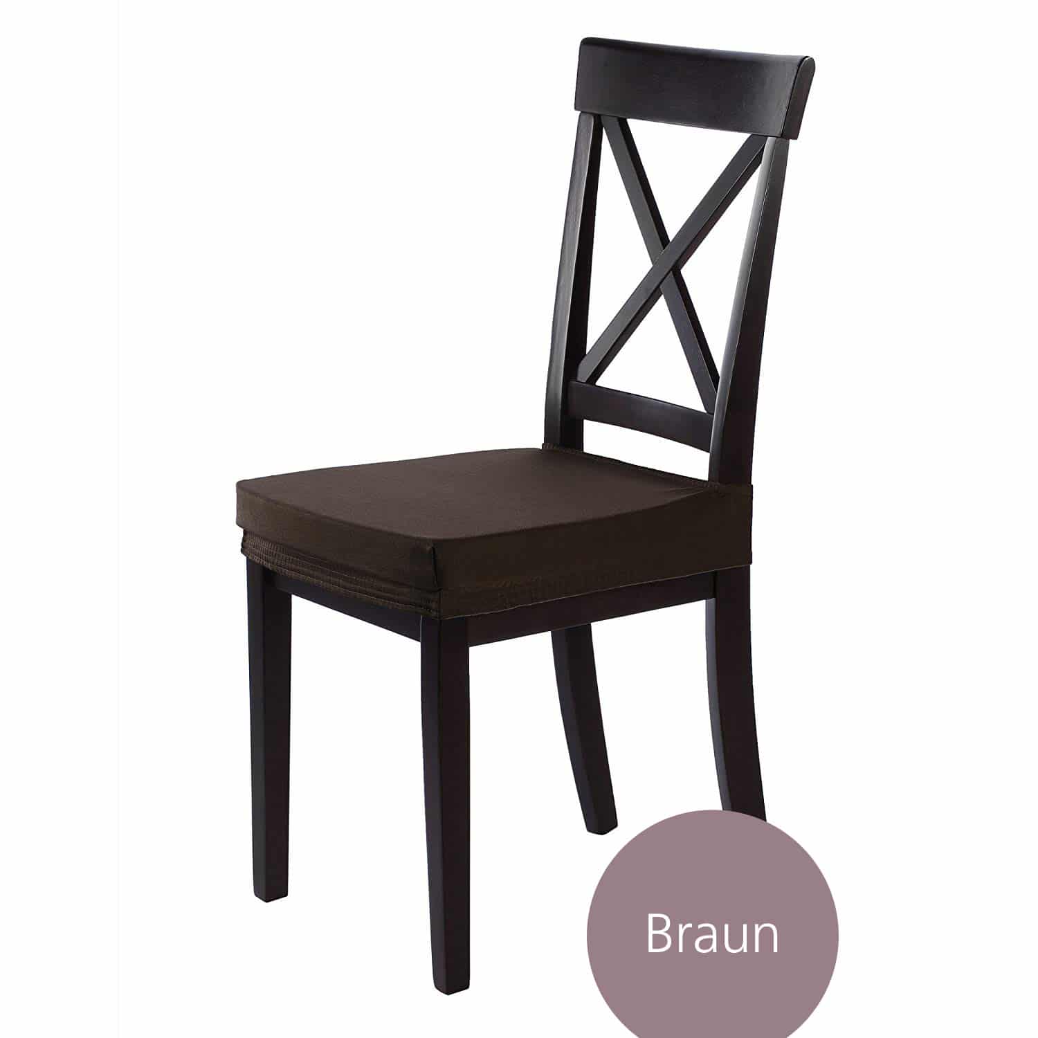 Sitzbezug Marie wasserabweisend Lotus Effekt dehnbare Husse für Stuhlsitze in mehreren Farben und Sets