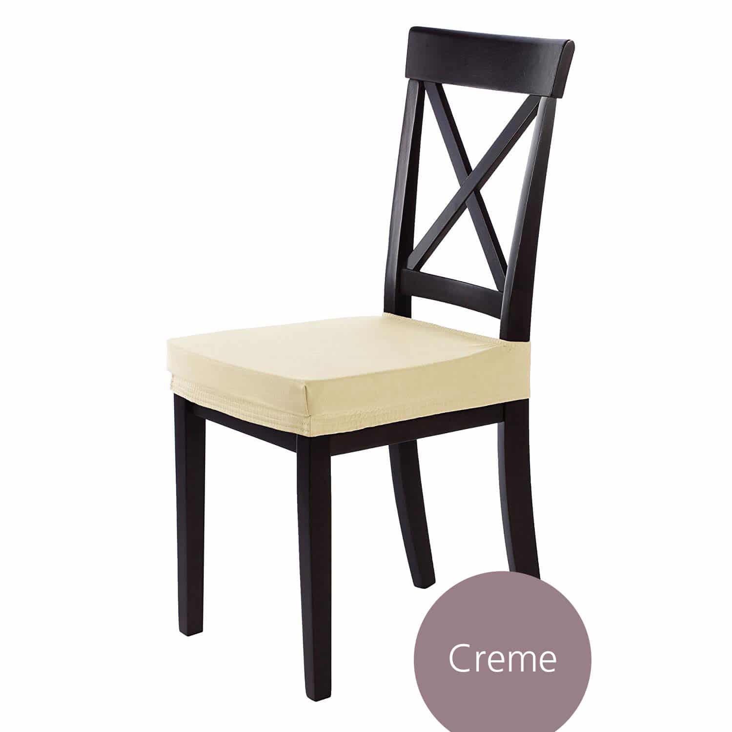 Sitzbezug Marie wasserabweisend Lotus Effekt dehnbare Husse für Stuhlsitze in mehreren Farben und Sets