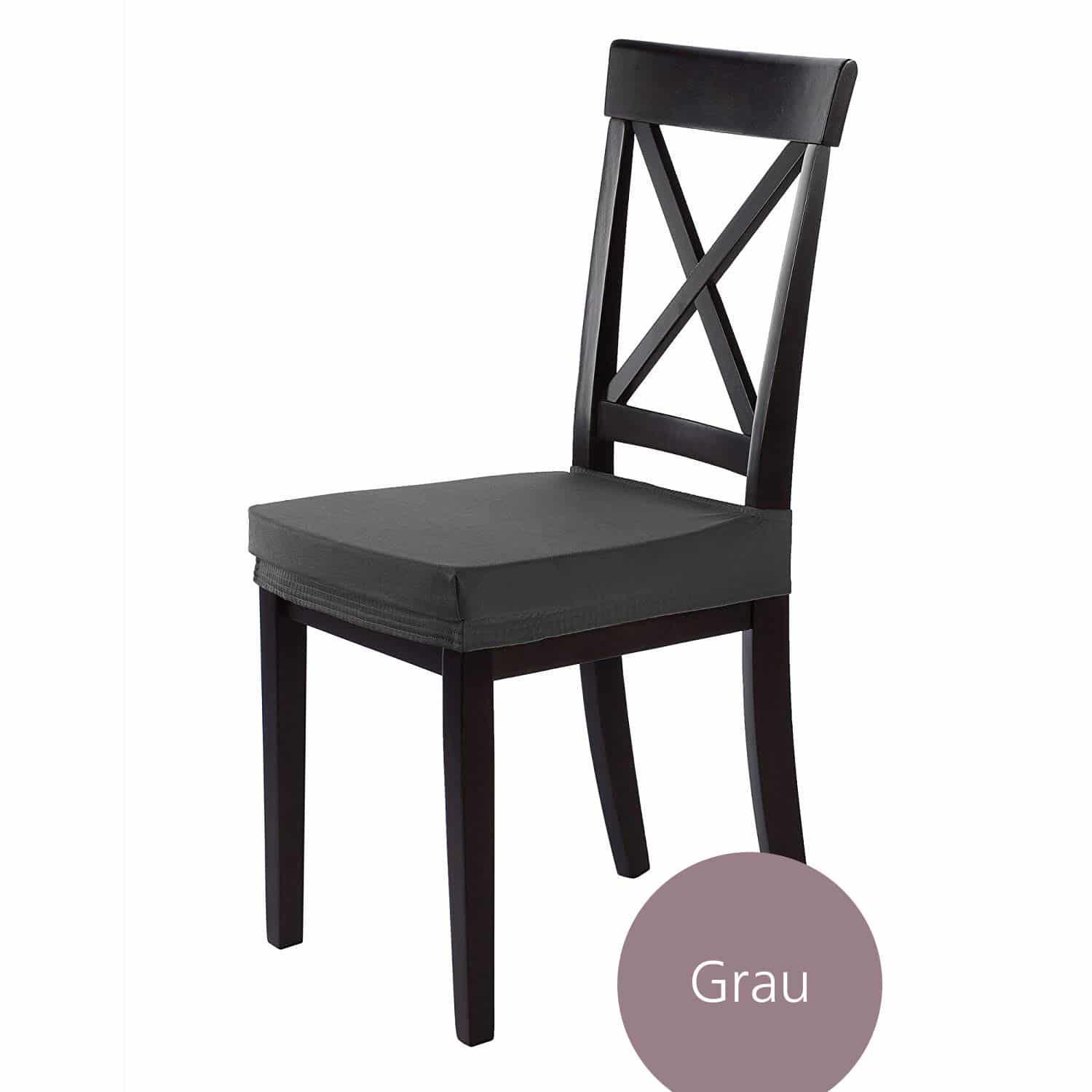 Sitzbezug Marie wasserabweisend Lotus Effekt dehnbare Husse für Stuhlsitze in mehreren Farben und Sets