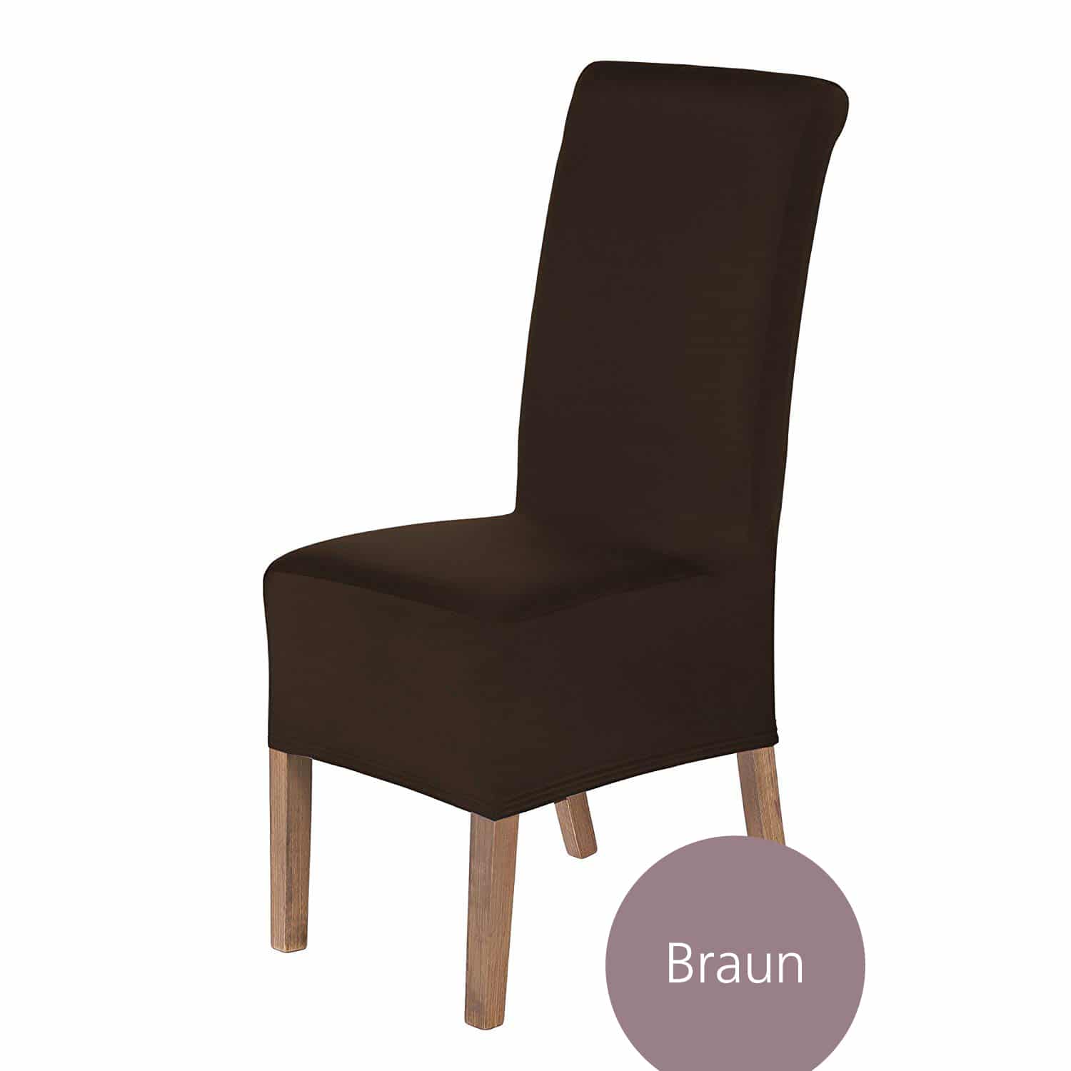 Stuhlhussen Lena Stretch Husse für Stühle mit Lehne, dehnbares Polyester, preiswert im Set