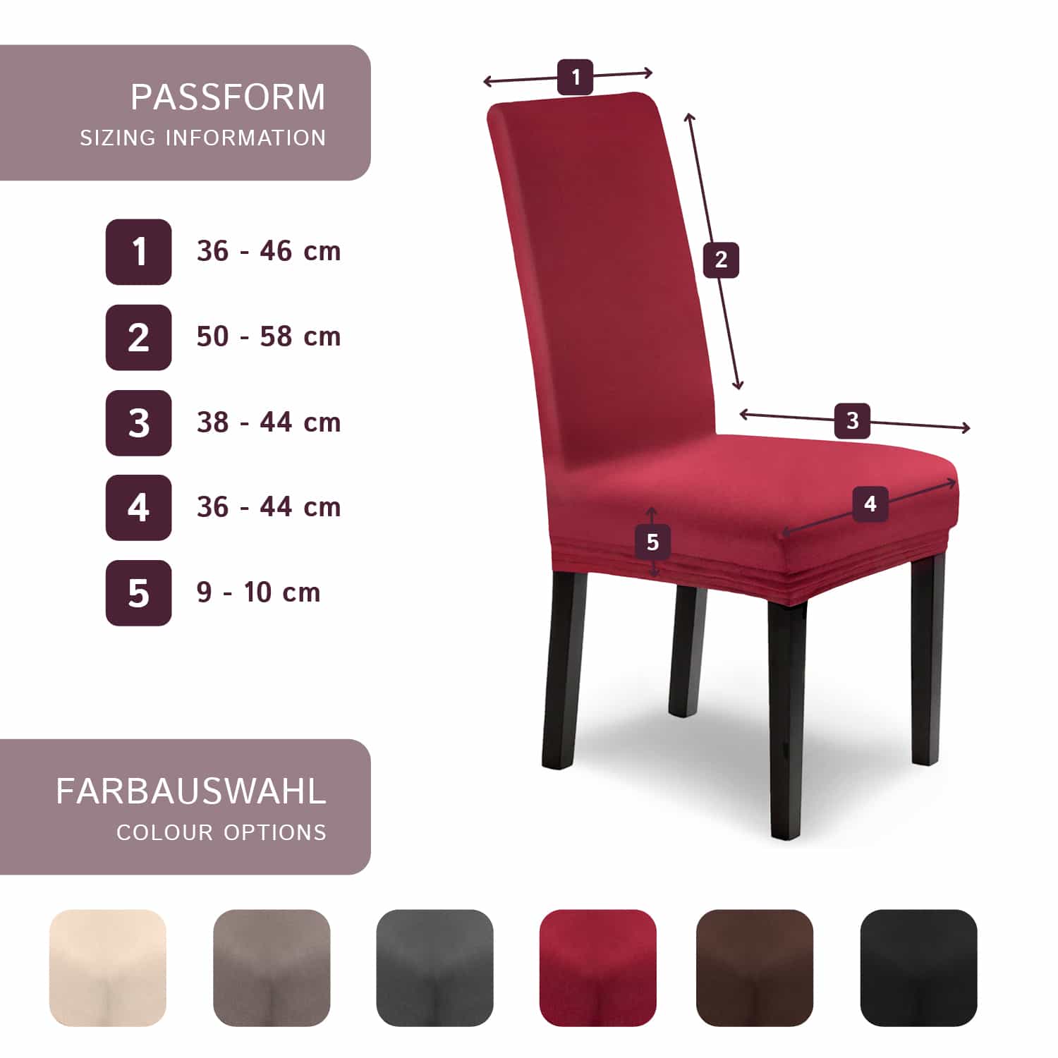 Stuhlhusse Leni Stretch Husse für Stühle mit Lehne Schwingstühle