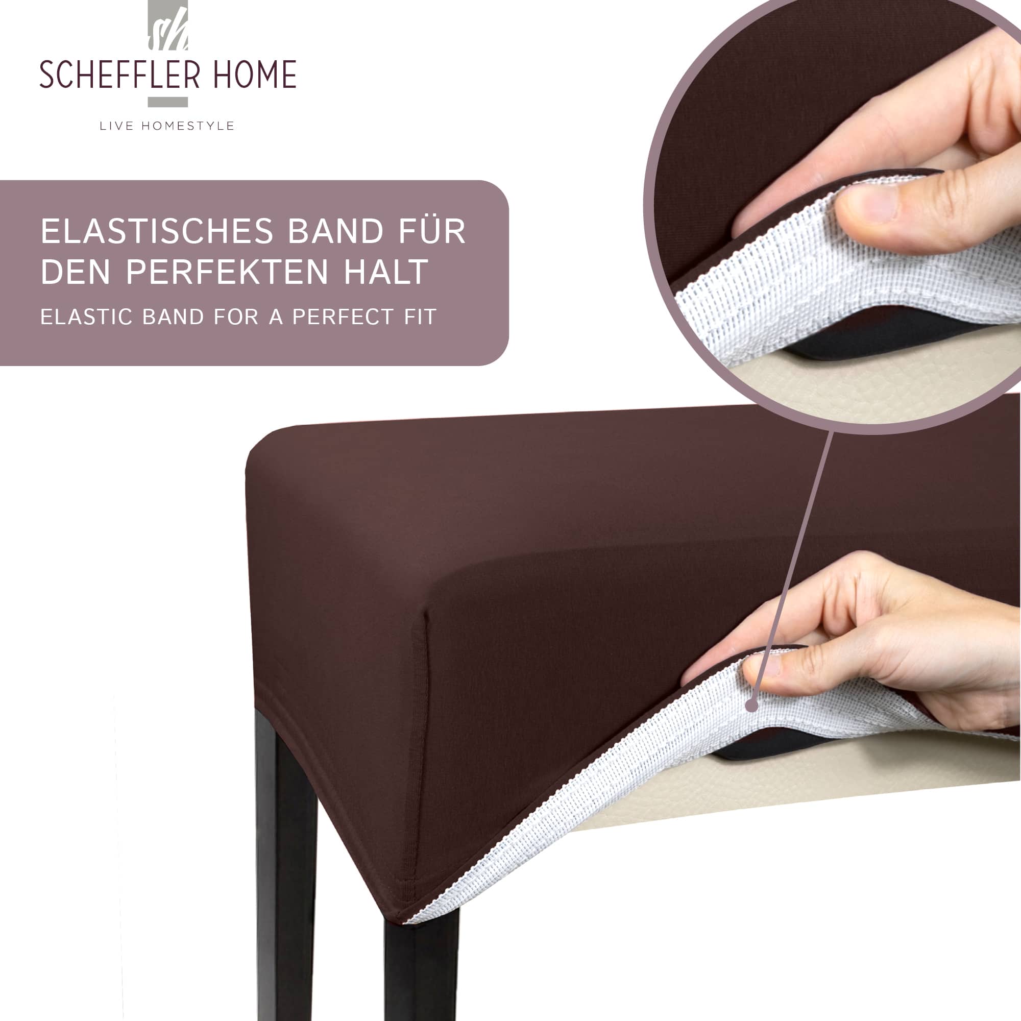 Stuhlhusse Leni Stretch Husse für Stühle mit Lehne Schwingstühle