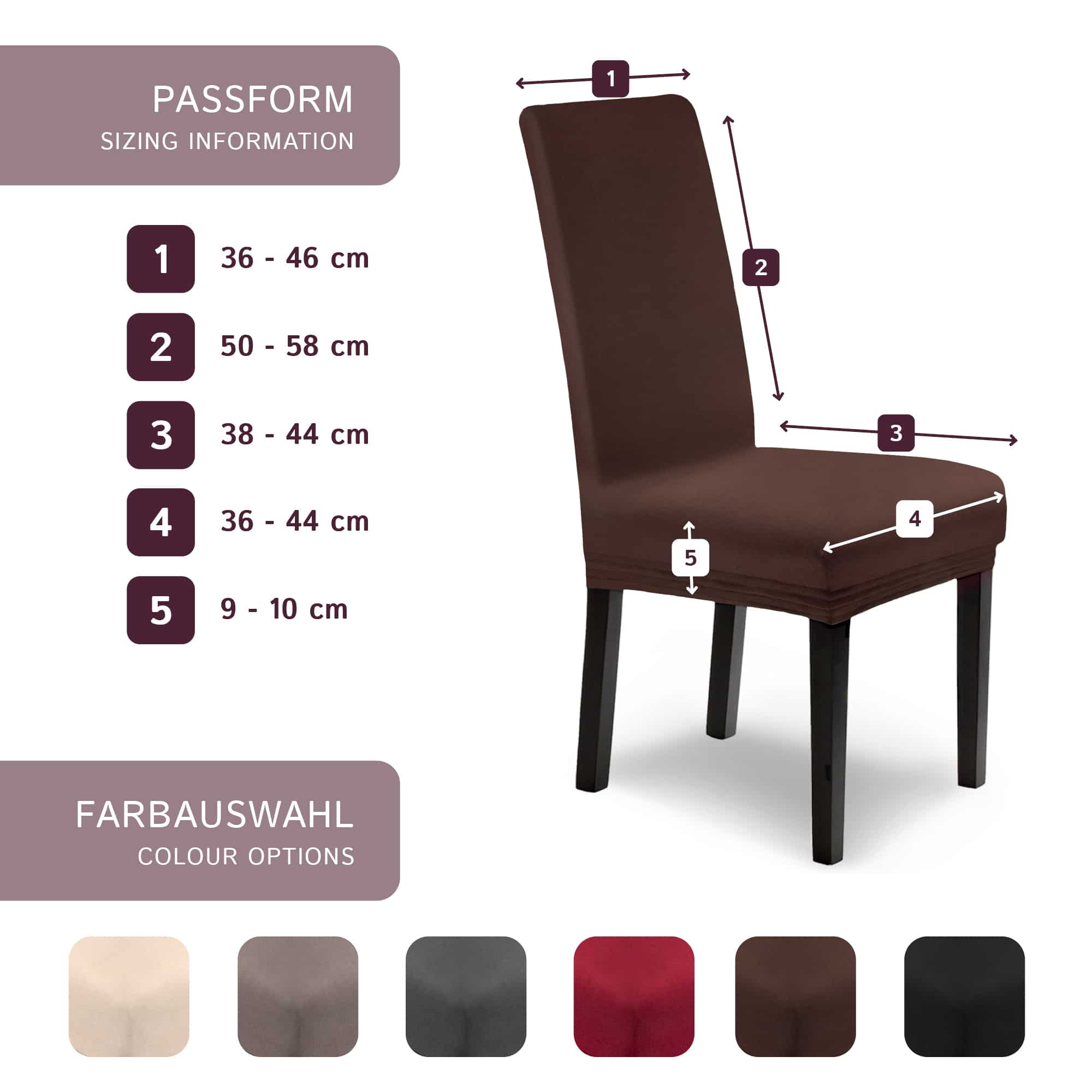 Stuhlhusse Leni Stretch Husse für Stühle mit Lehne Schwingstühle