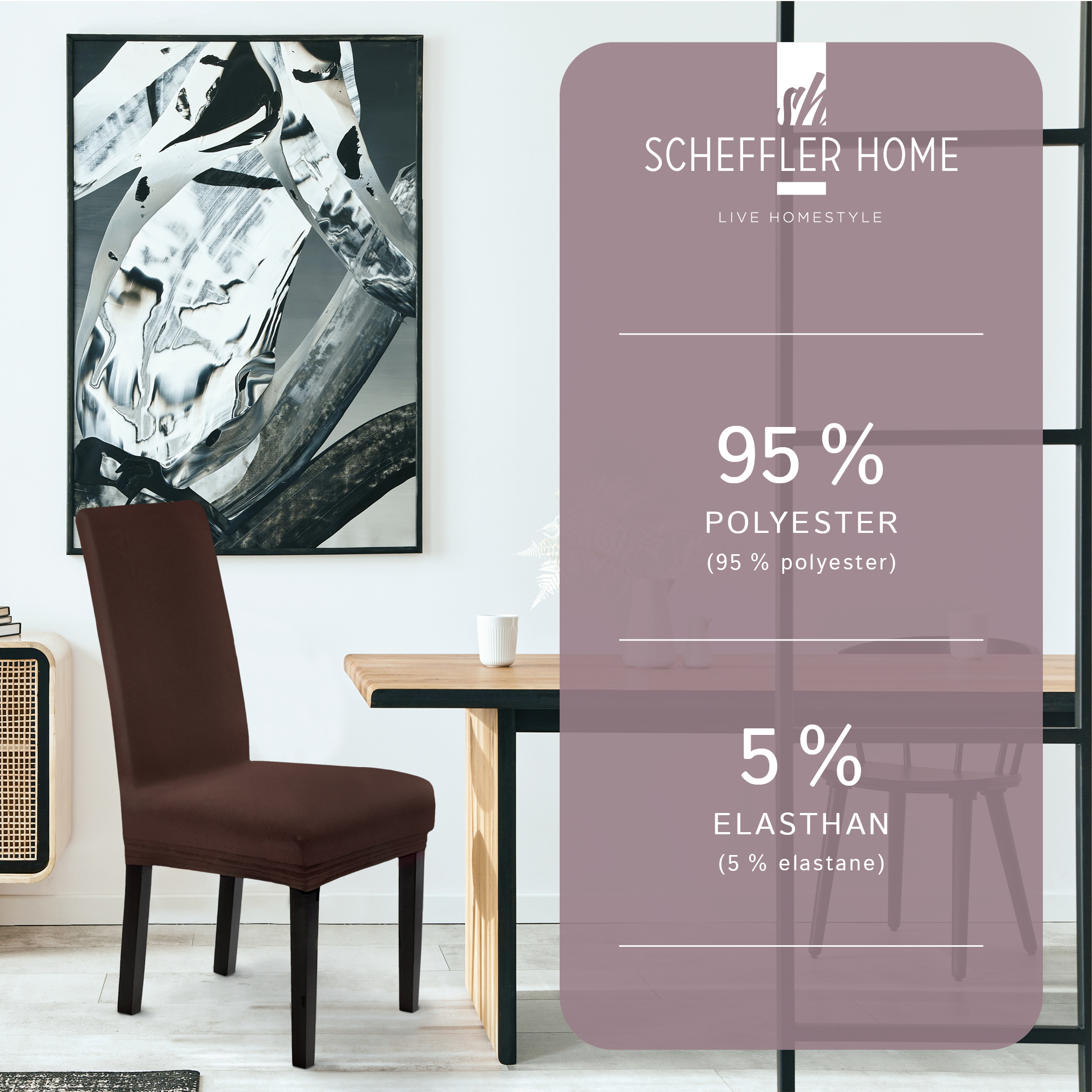 Stuhlhusse Leni Stretch Husse für Stühle mit Lehne Schwingstühle