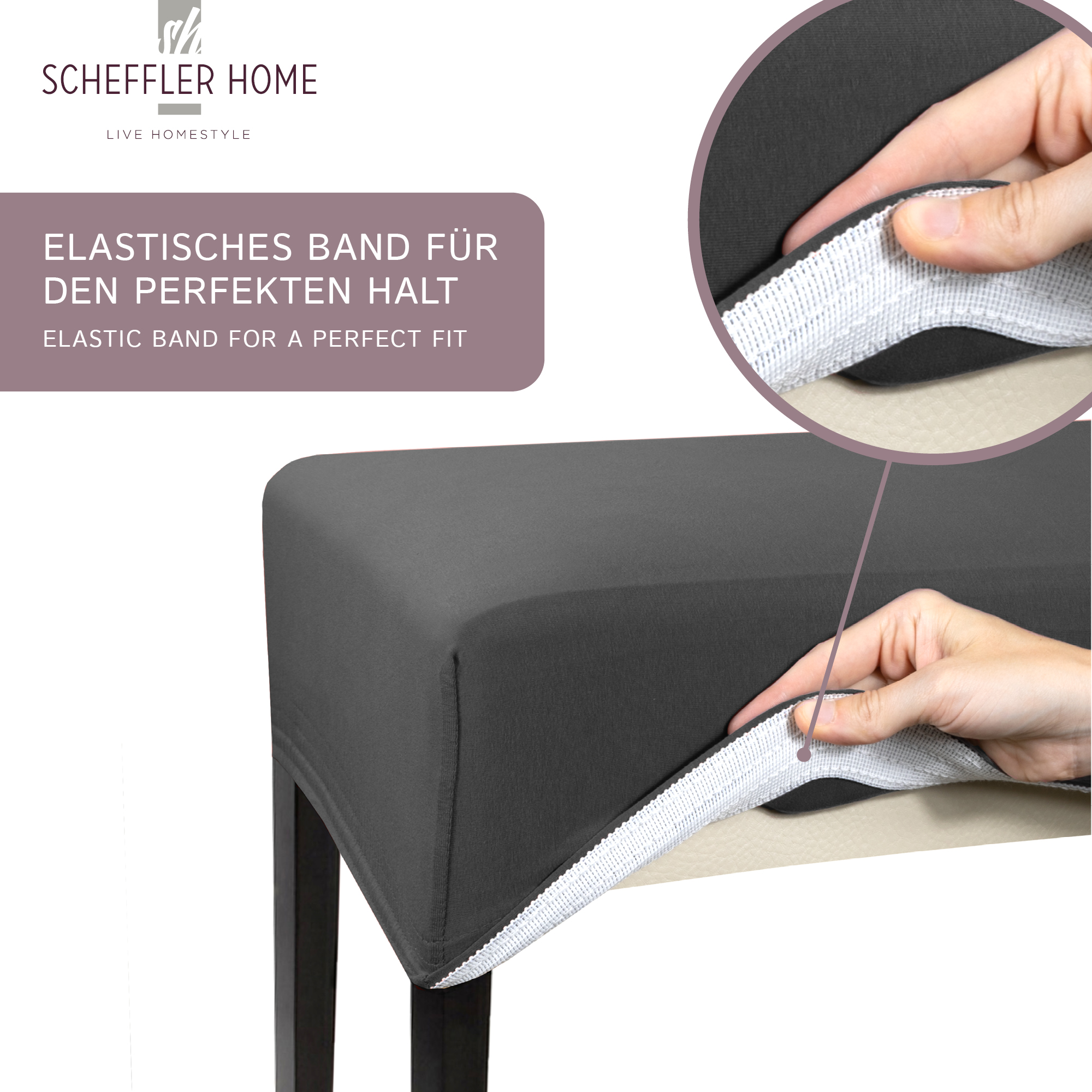 Stuhlhusse Leni Stretch Husse für Stühle mit Lehne Schwingstühle