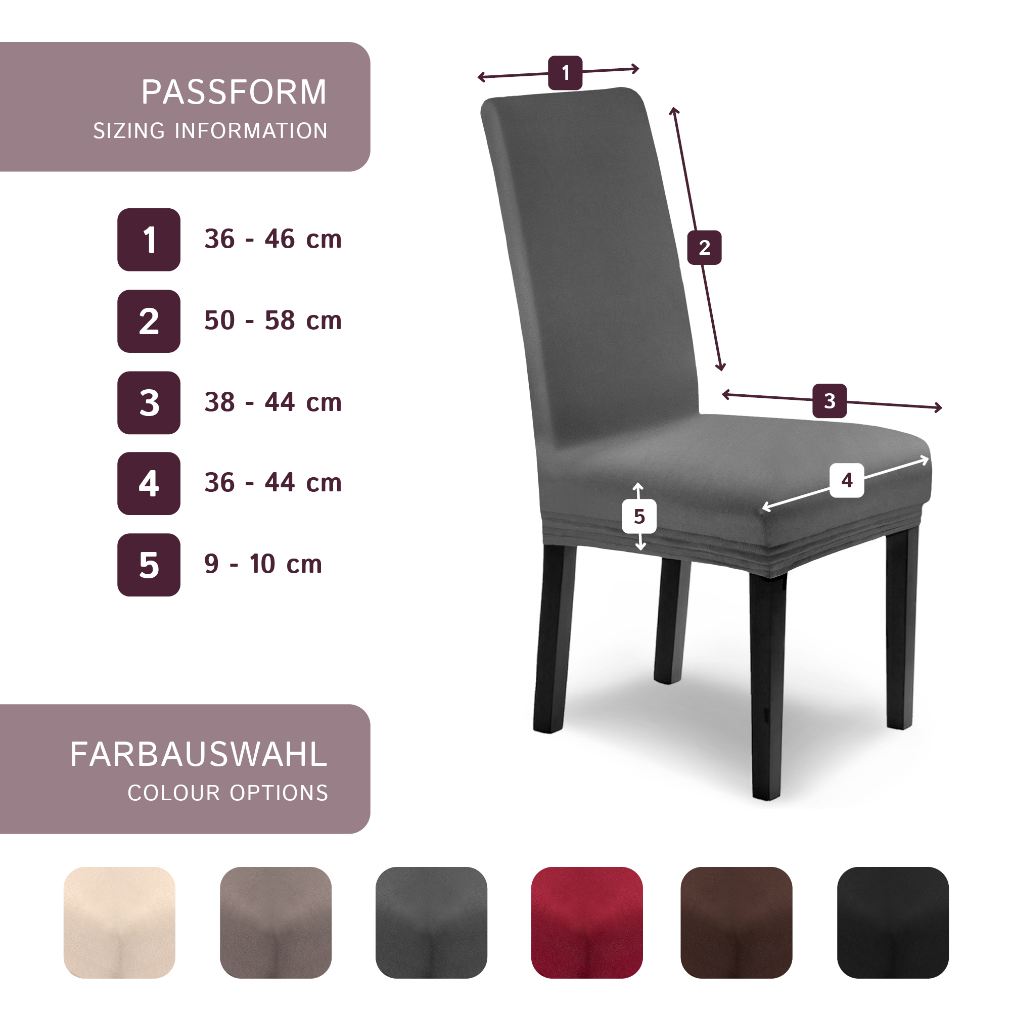 Stuhlhusse Leni Stretch Husse für Stühle mit Lehne Schwingstühle