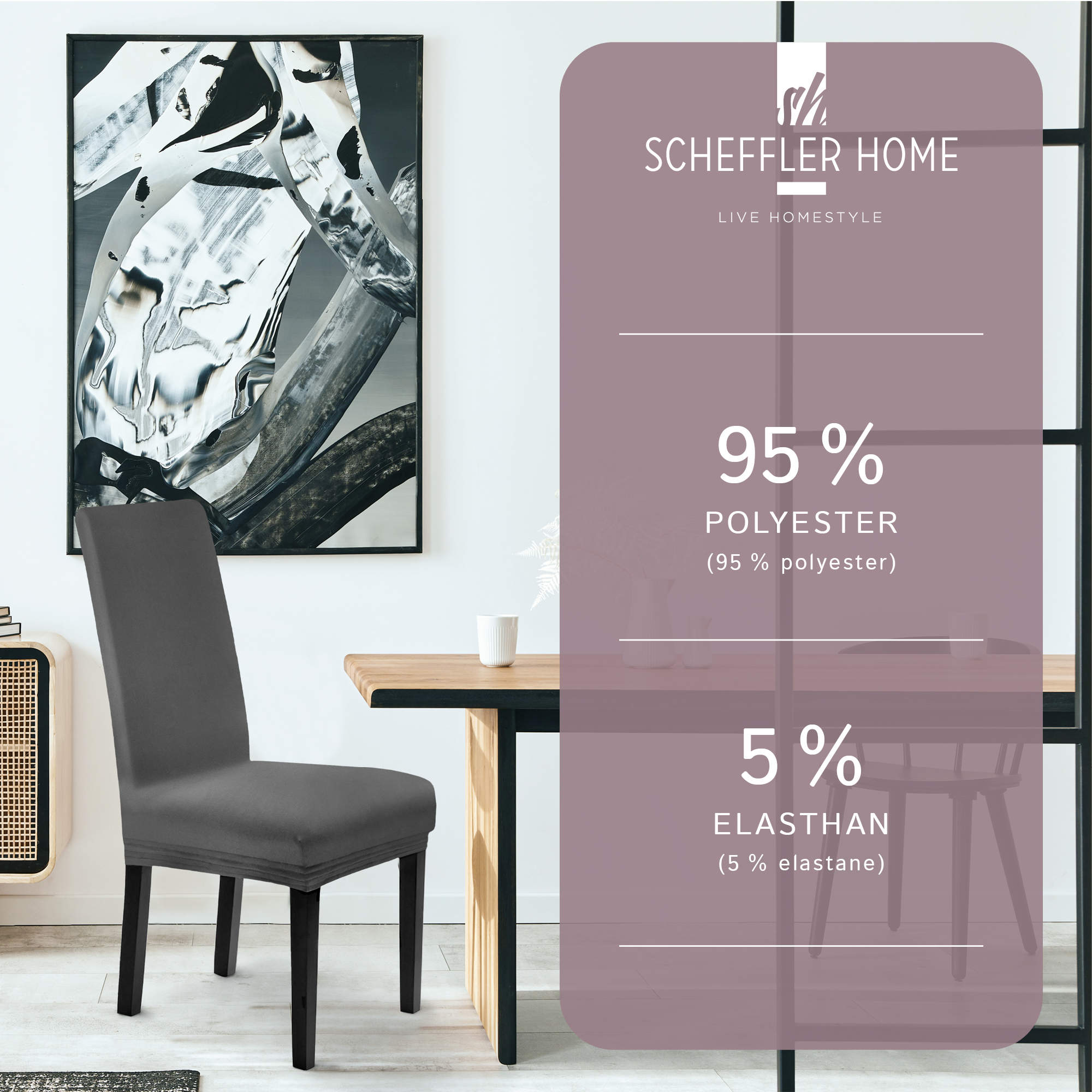 Stuhlhusse Leni Stretch Husse für Stühle mit Lehne Schwingstühle