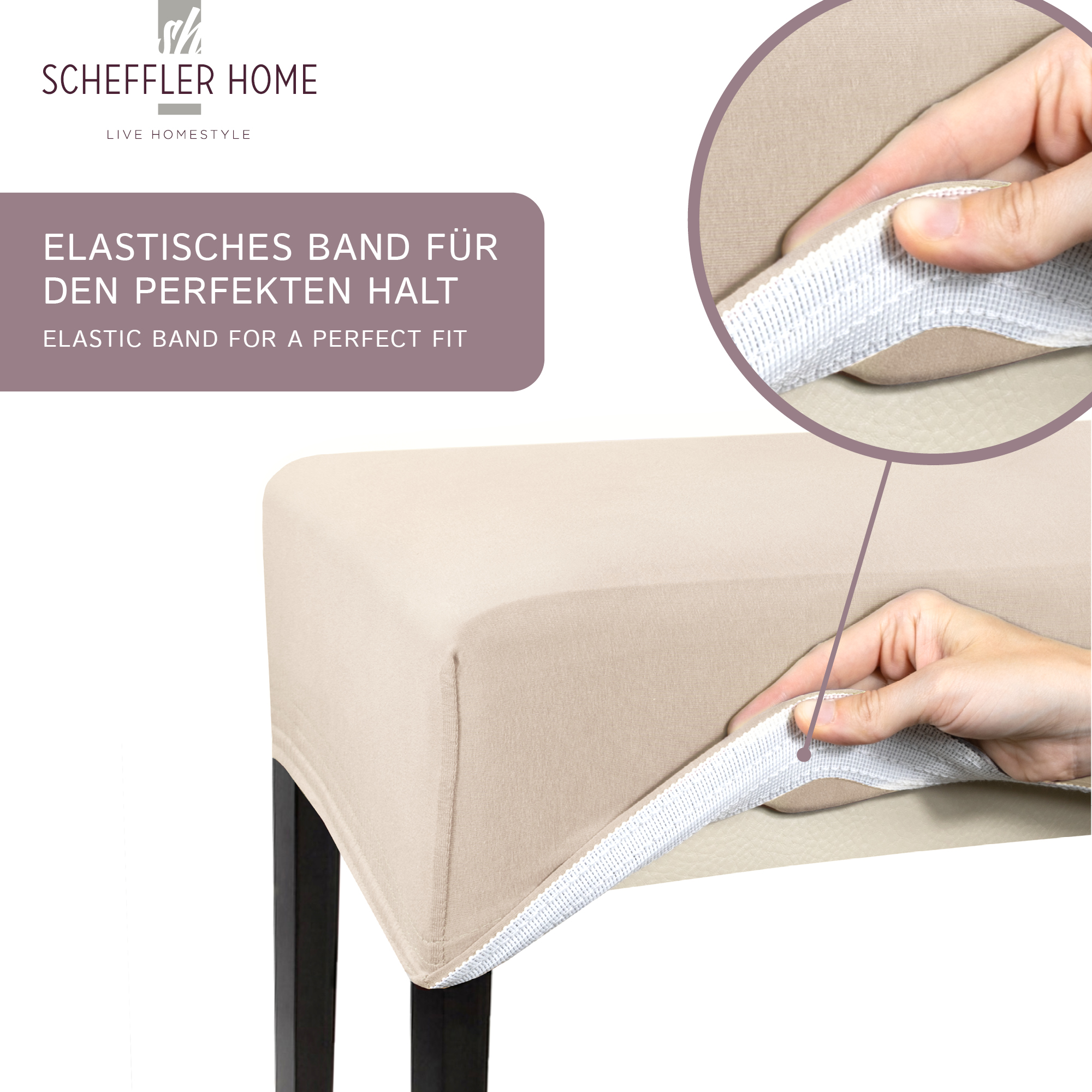 Stuhlhusse Leni Stretch Husse für Stühle mit Lehne Schwingstühle