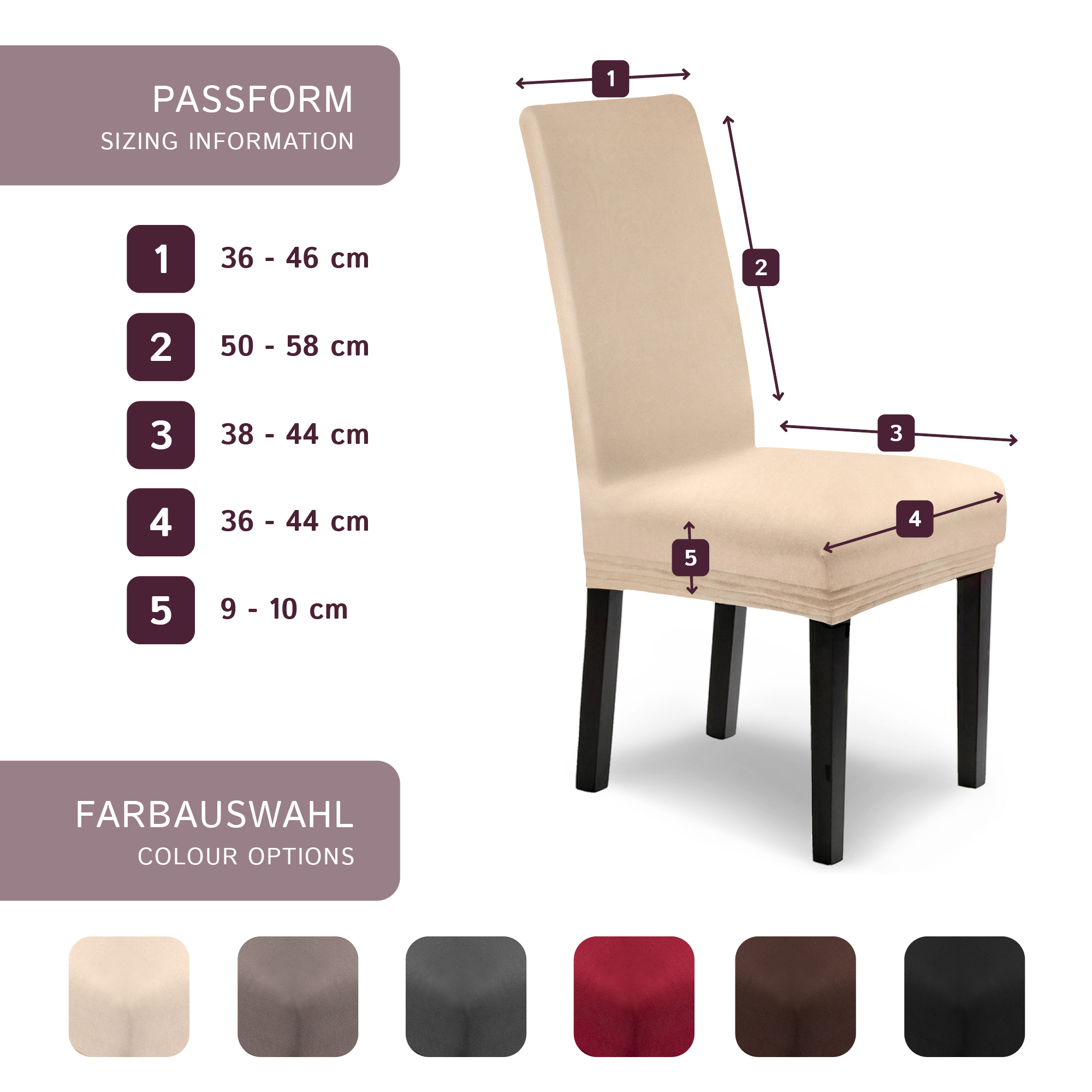 Stuhlhusse Leni Stretch Husse für Stühle mit Lehne Schwingstühle