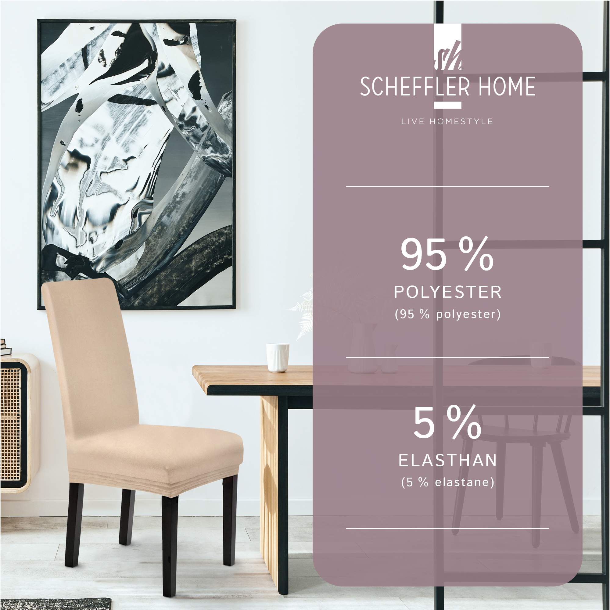 Stuhlhusse Leni Stretch Husse für Stühle mit Lehne Schwingstühle