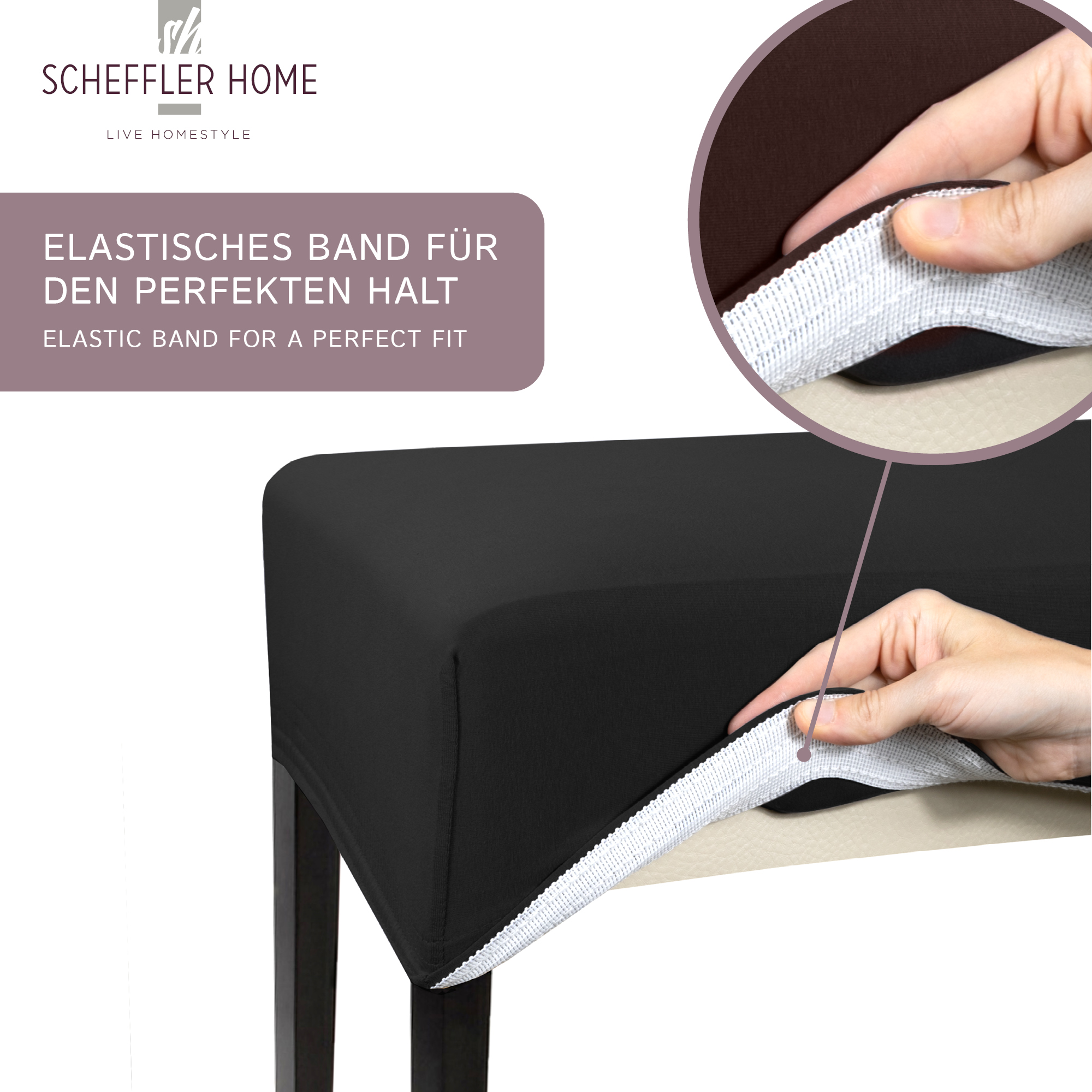 Stuhlhusse Leni Stretch Husse für Stühle mit Lehne Schwingstühle