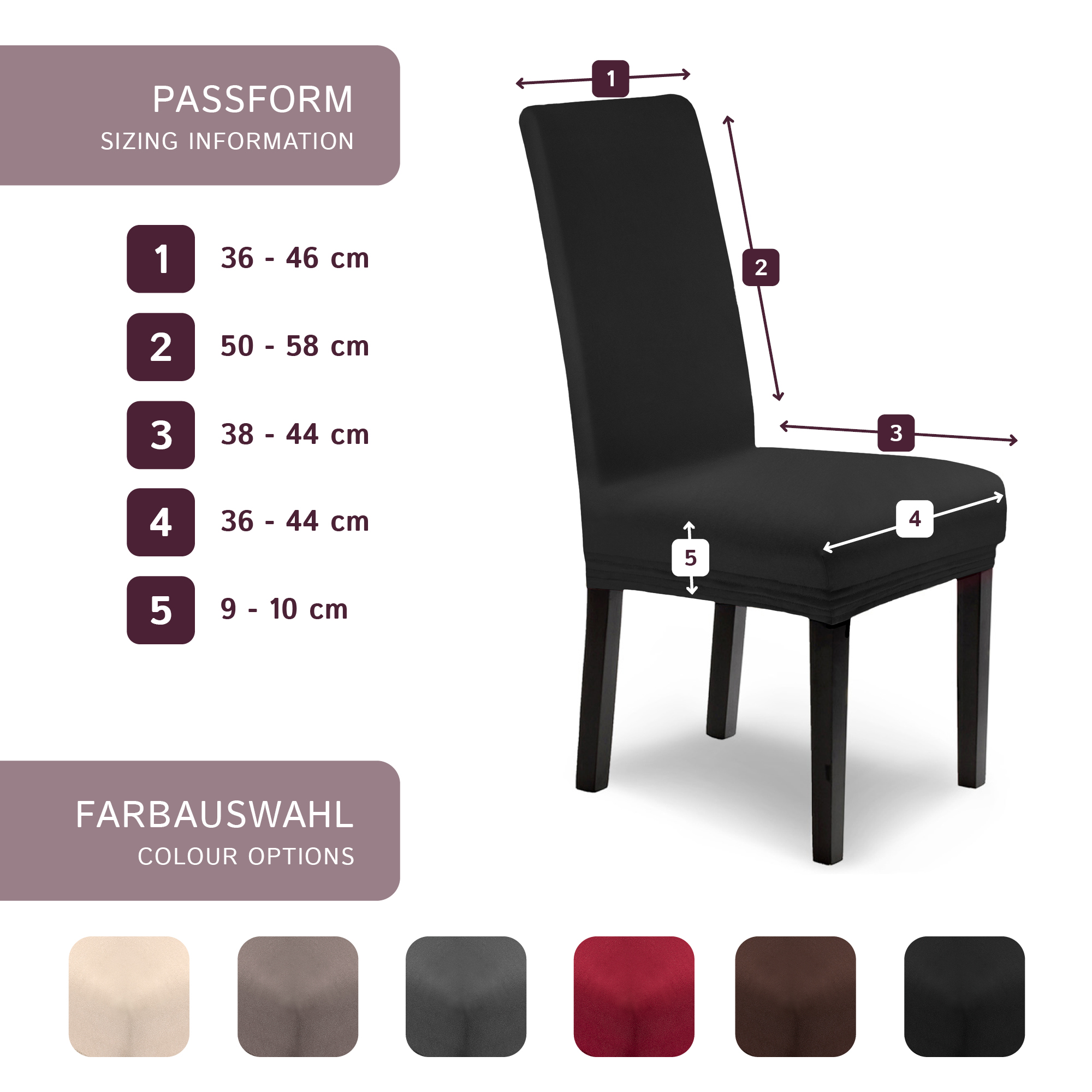 Stuhlhusse Leni Stretch Husse für Stühle mit Lehne Schwingstühle