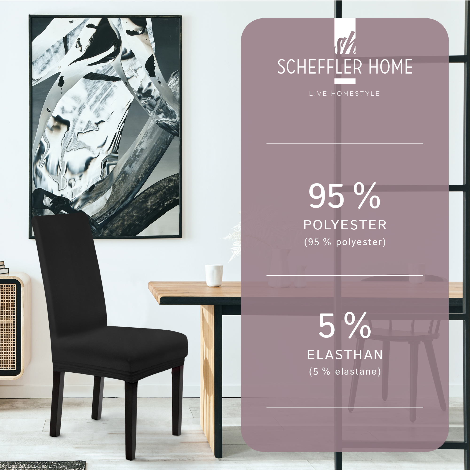 Stuhlhusse Leni Stretch Husse für Stühle mit Lehne Schwingstühle