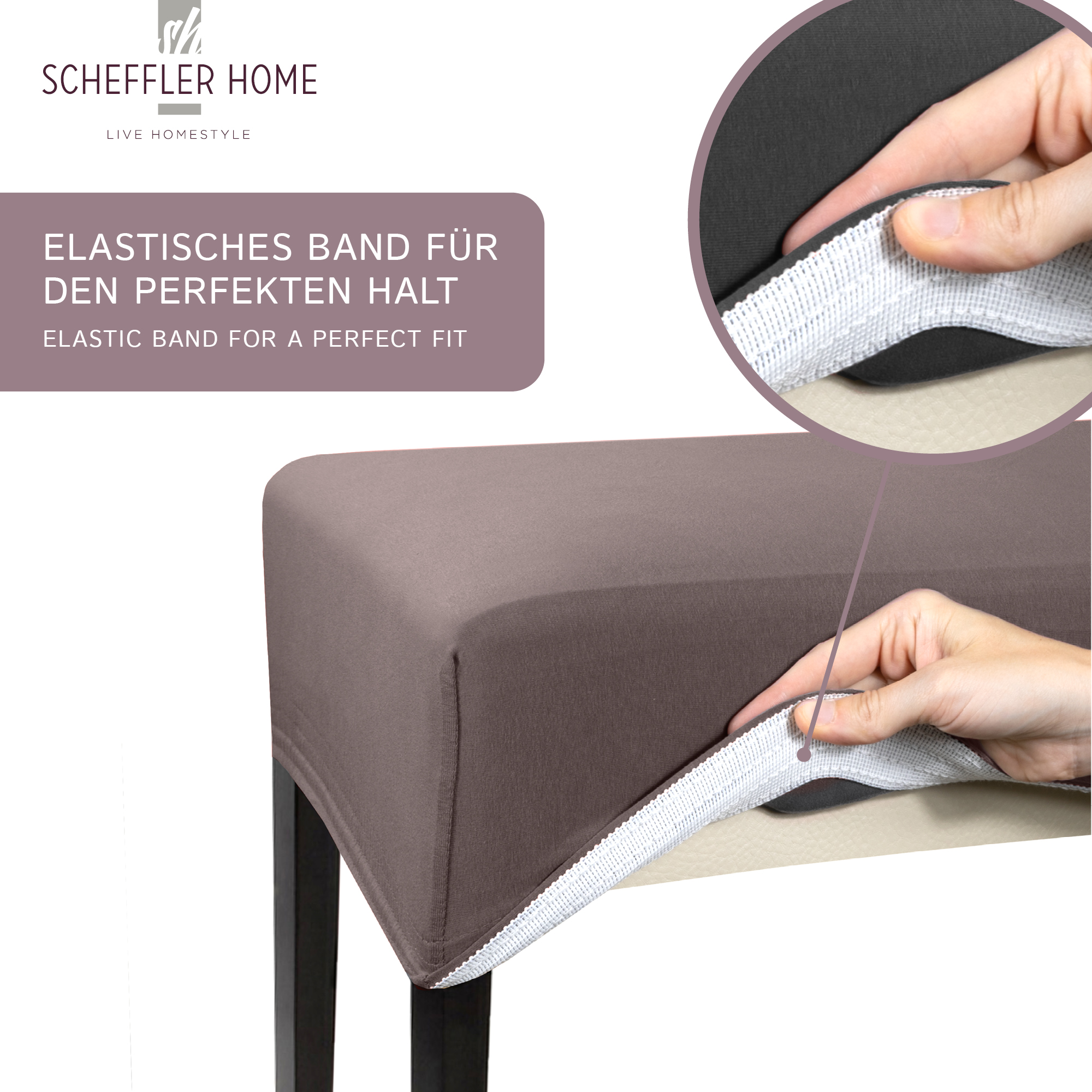 Stuhlhusse Leni Stretch Husse für Stühle mit Lehne Schwingstühle