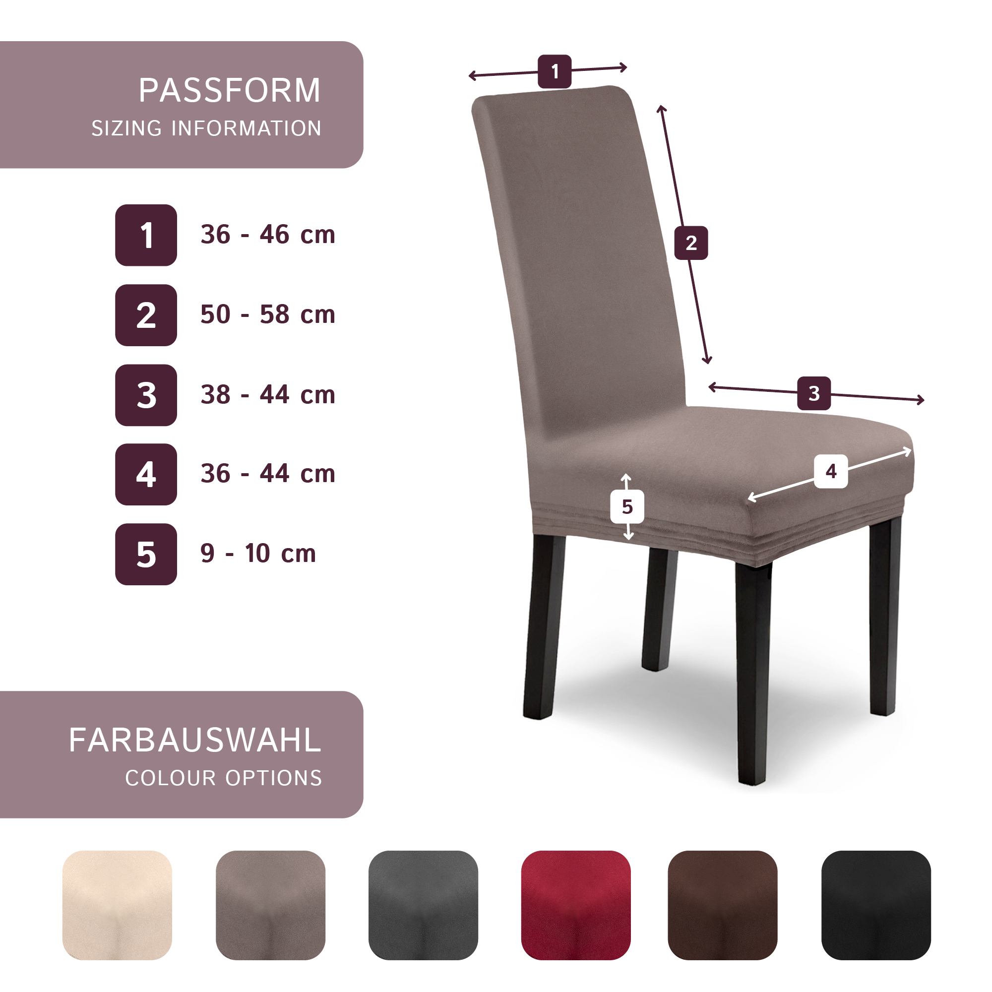 Stuhlhusse Leni Stretch Husse für Stühle mit Lehne Schwingstühle