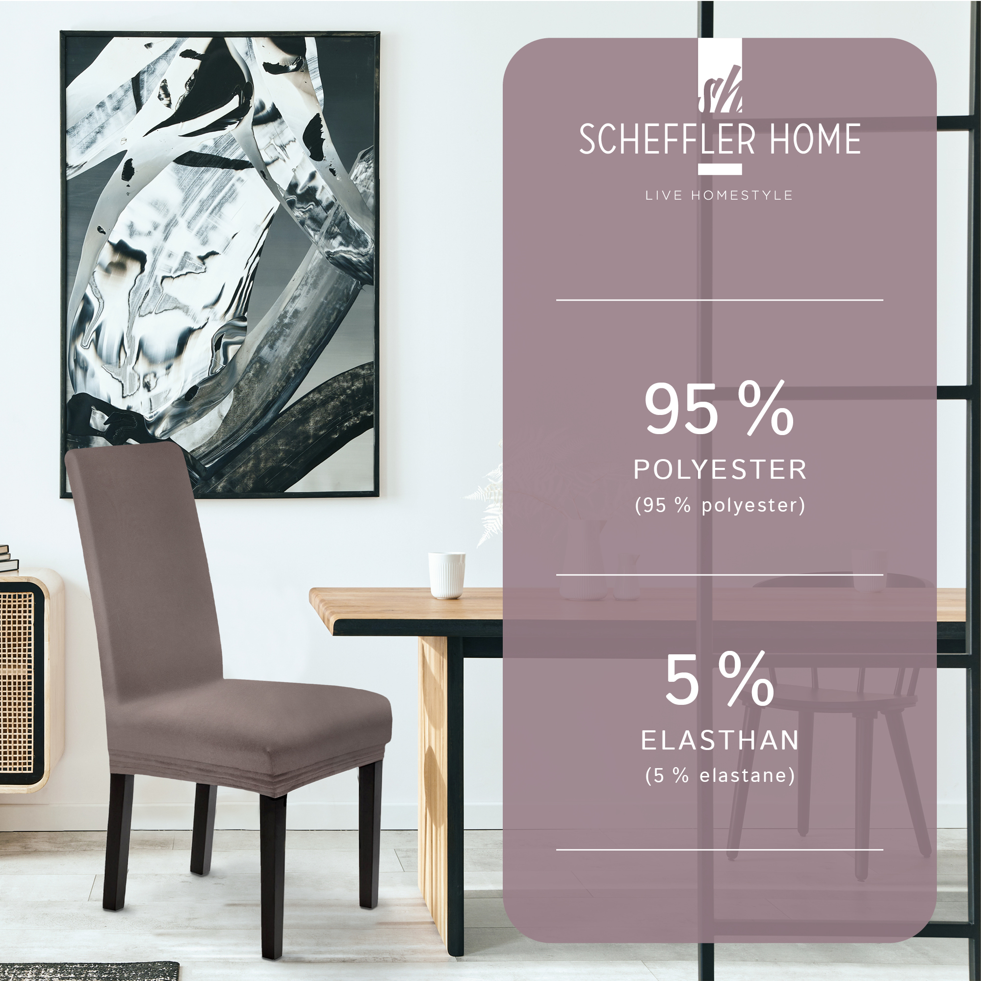 Stuhlhusse Leni Stretch Husse für Stühle mit Lehne Schwingstühle