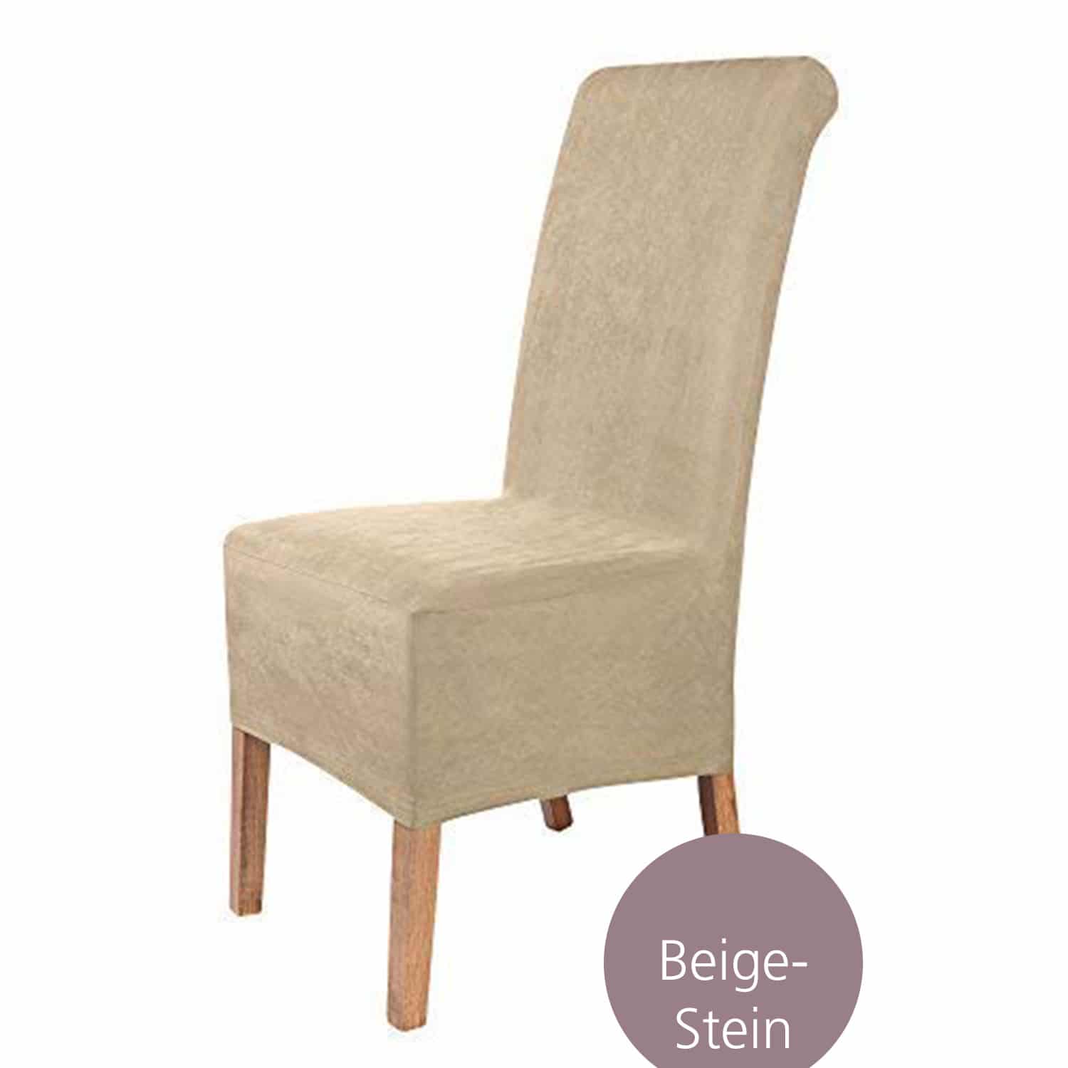 Stuhlhusse Leon Wildleder Haptik hochwertige dehnbare Überzug für Rückenlehnenhöhe bis 65 cm