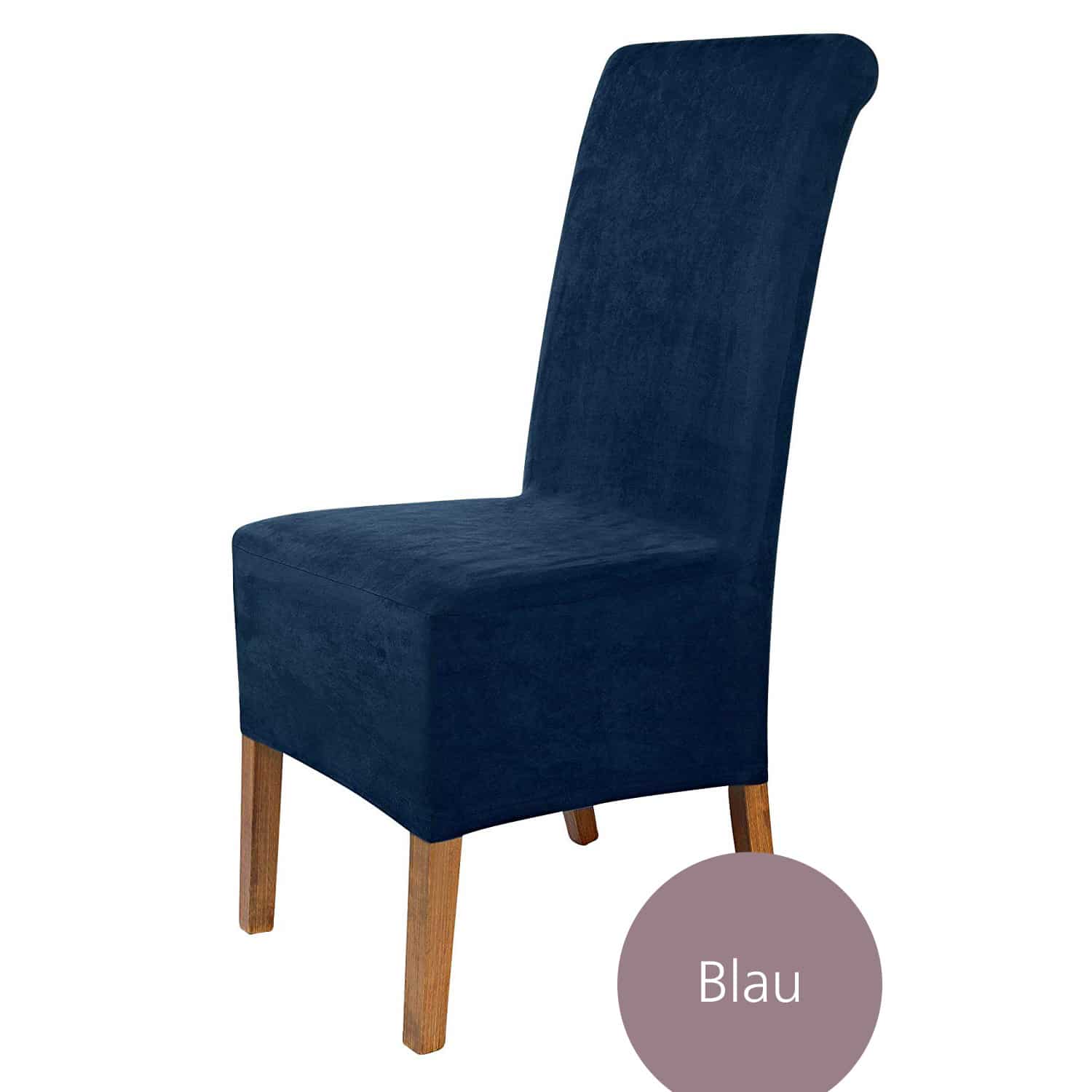 Stuhlhusse Leon Wildleder Haptik hochwertige dehnbare Überzug für Rückenlehnenhöhe bis 65 cm