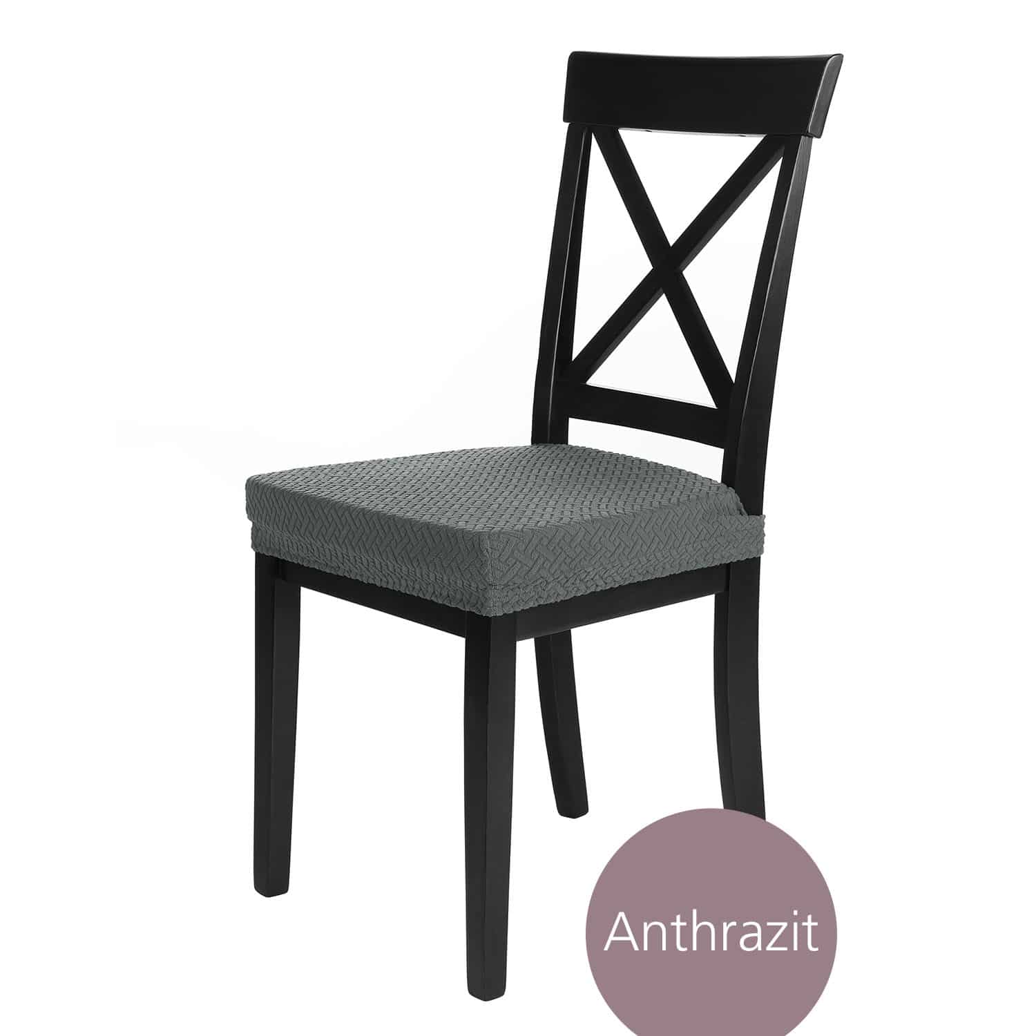 Sitzbezug Luna hochwertige Stretch Schoner für Stuhlsitze mit Gummiband, weich und pflegeleicht, auch in 4/6/10 Sets