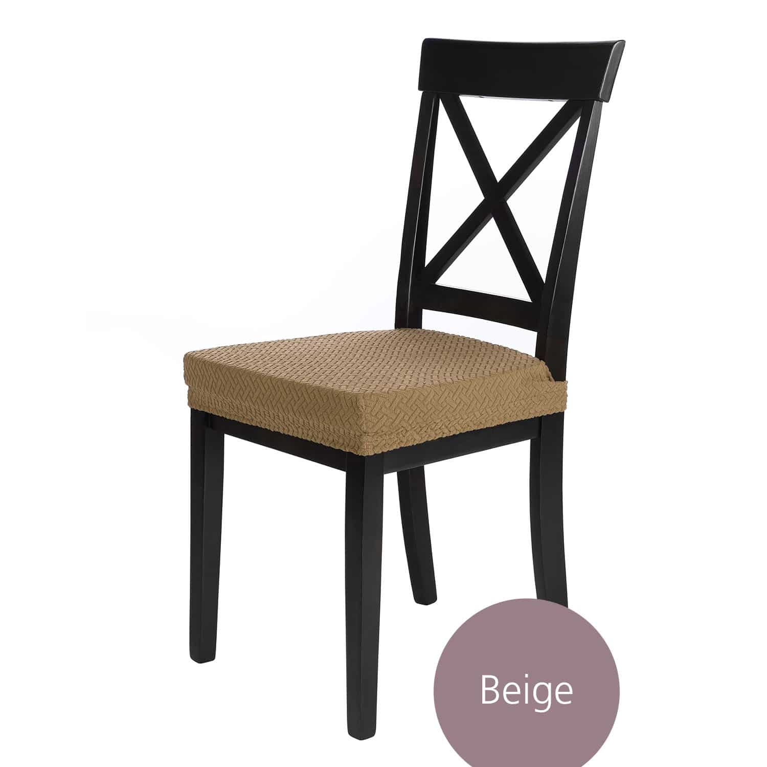 Sitzbezug Luna hochwertige Stretch Schoner für Stuhlsitze mit Gummiband, weich und pflegeleicht, auch in 4/6/10 Sets