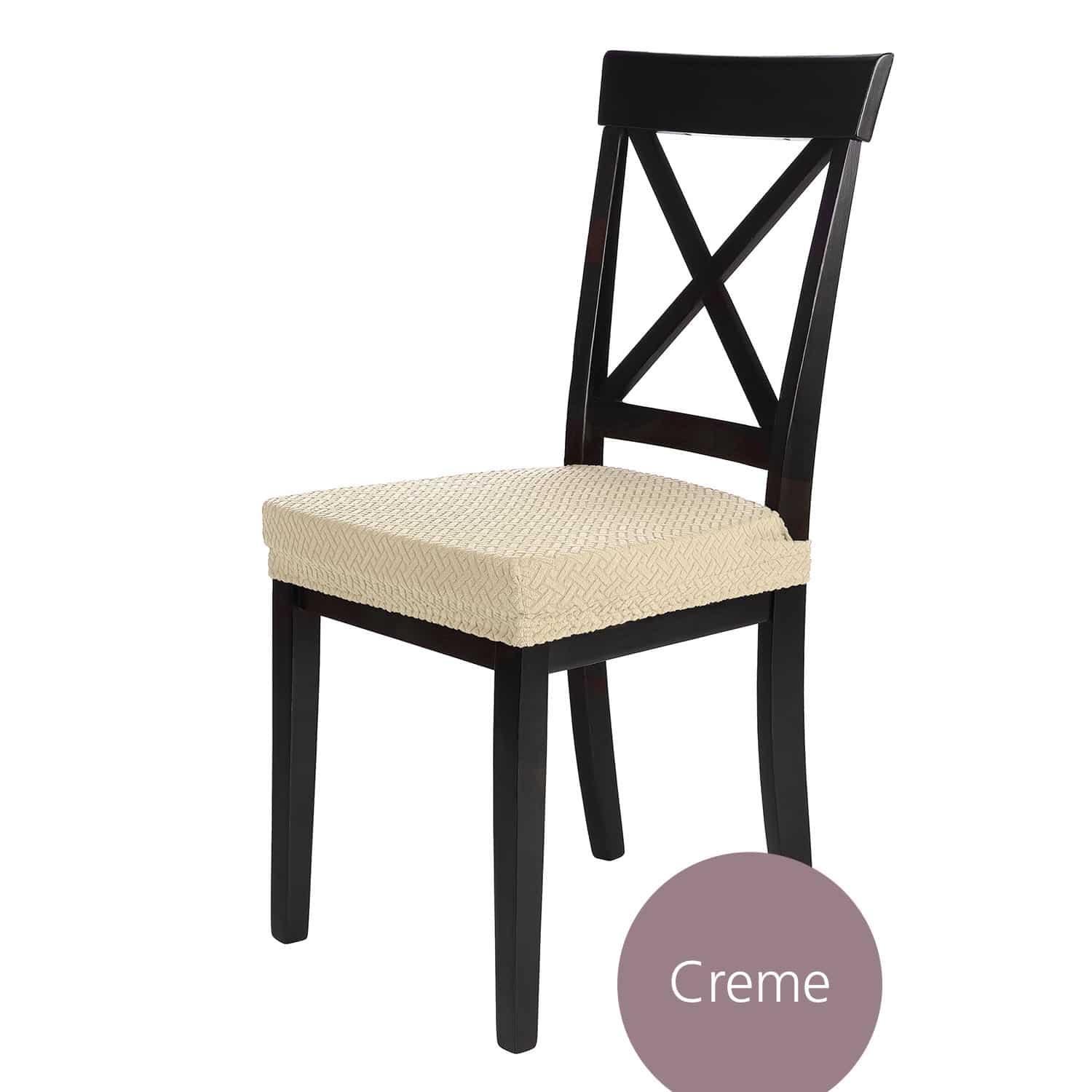 Sitzbezug Luna hochwertige Stretch Schoner für Stuhlsitze mit Gummiband, weich und pflegeleicht, auch in 4/6/10 Sets