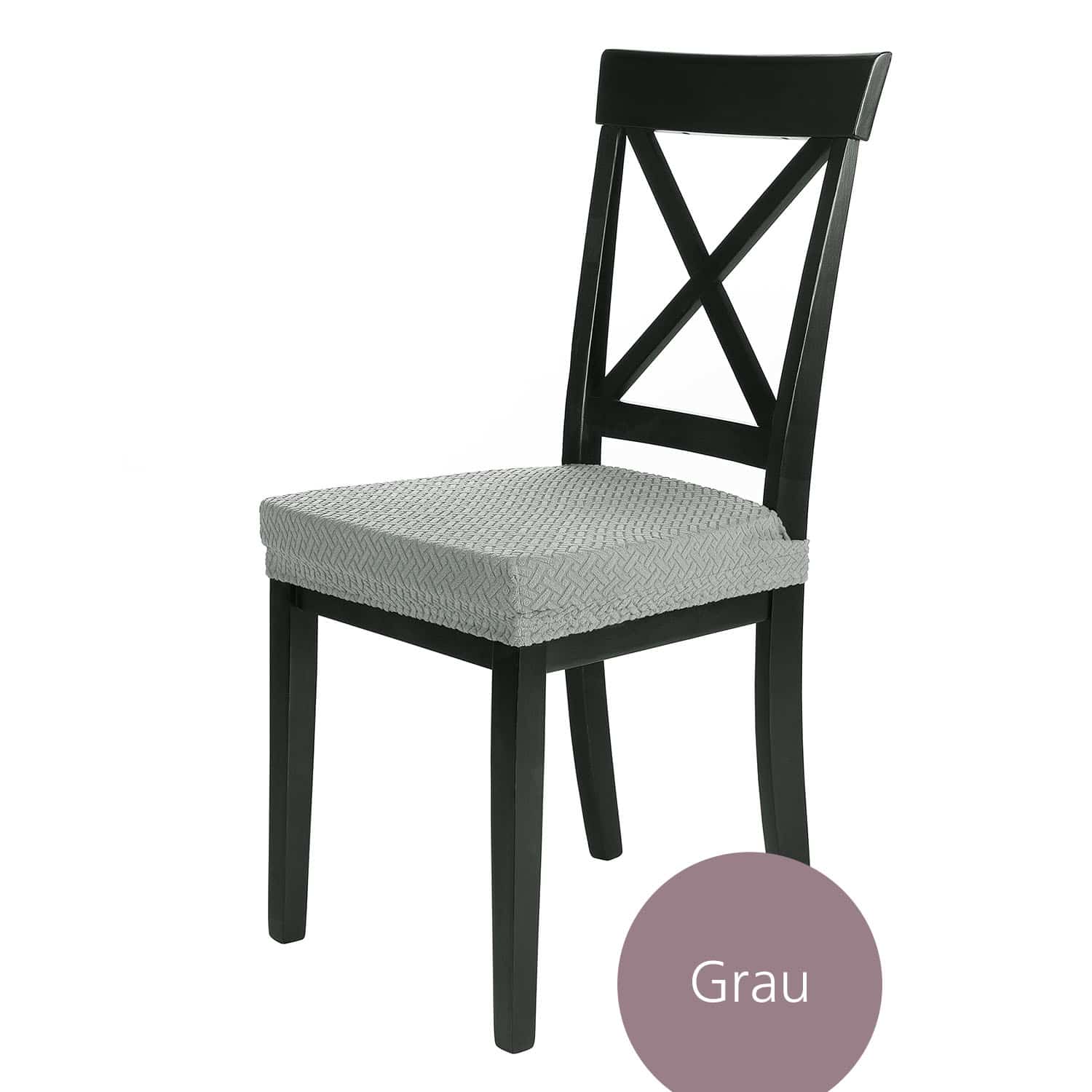 Sitzbezug Luna hochwertige Stretch Schoner für Stuhlsitze mit Gummiband, weich und pflegeleicht, auch in 4/6/10 Sets