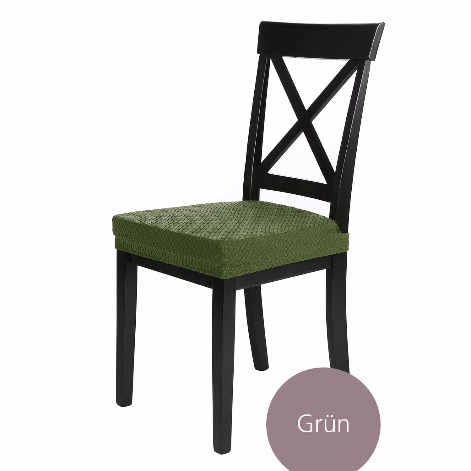 Sitzbezug Luna hochwertige Stretch Schoner für Stuhlsitze mit Gummiband, weich und pflegeleicht, auch in 4/6/10 Sets