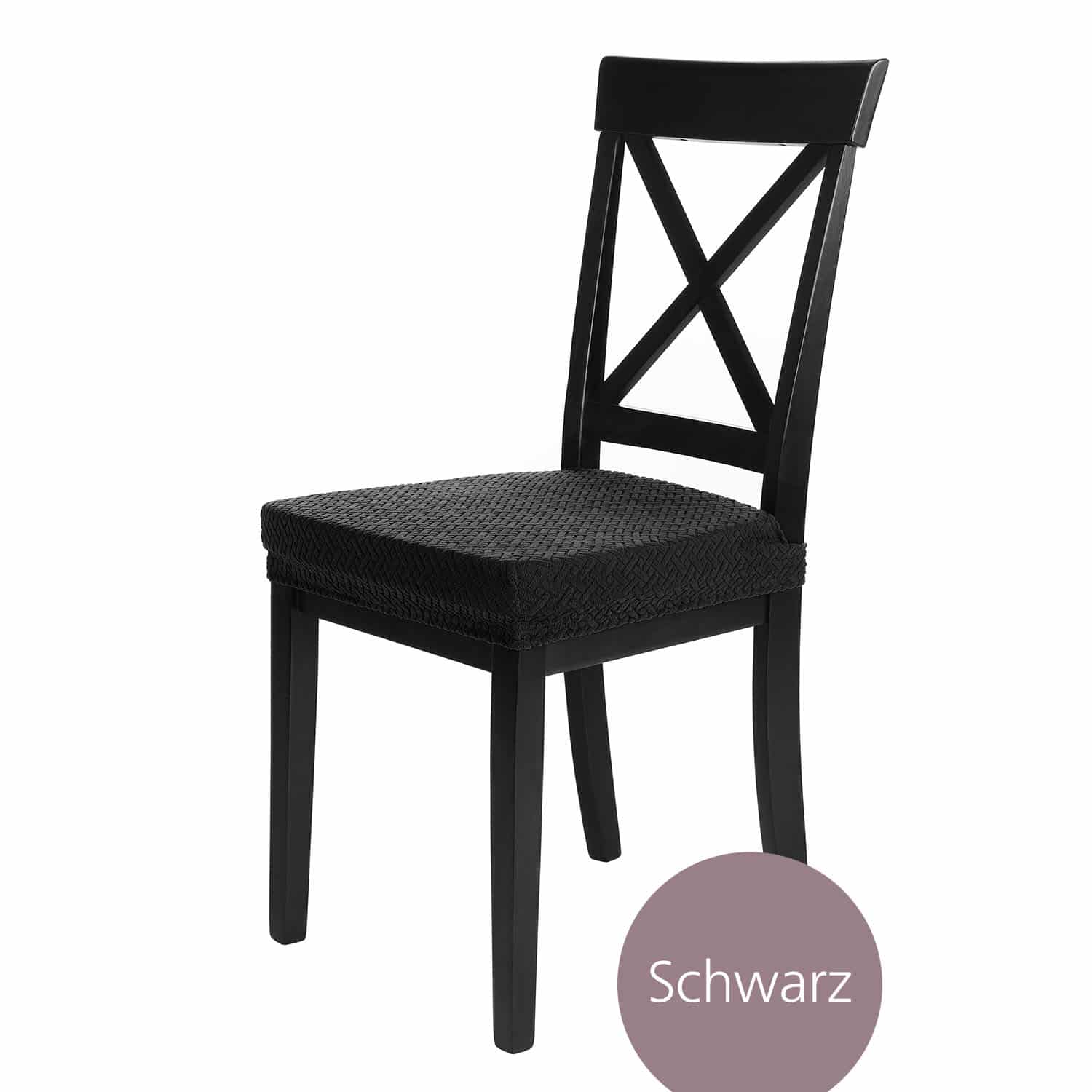 Sitzbezug Luna hochwertige Stretch Schoner für Stuhlsitze mit Gummiband, weich und pflegeleicht, auch in 4/6/10 Sets