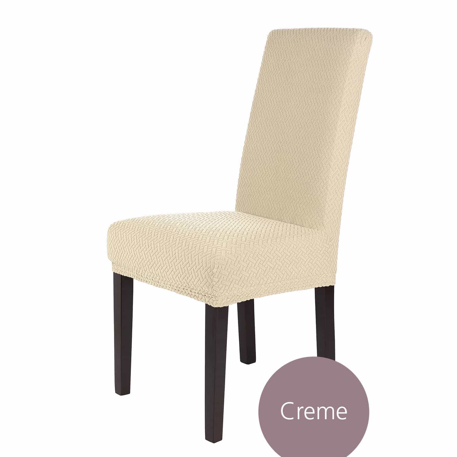 Stuhlhusse Luna hochwertige Plüsch elastische Flanell Husse für kompakte Stühle Schwingstühle mit flacher Sitzhöhe