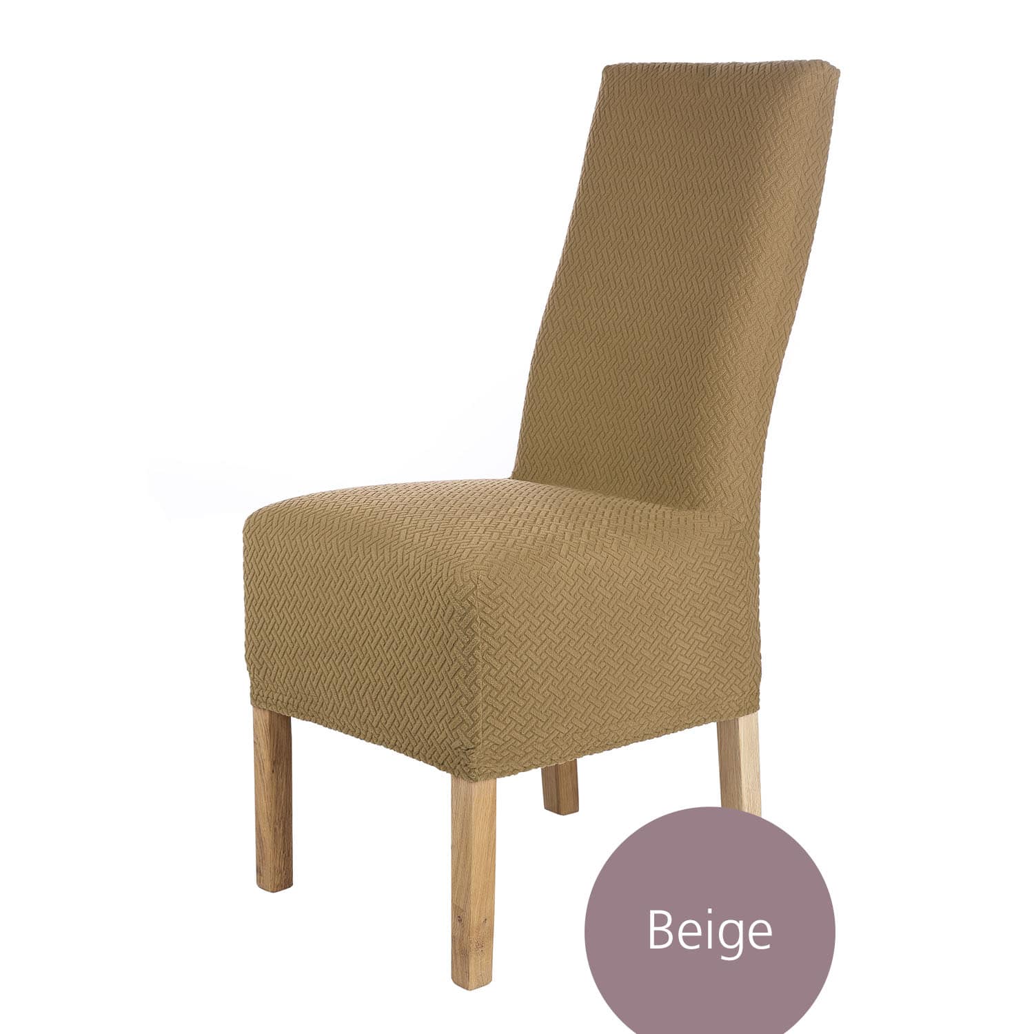 Stuhlhusse Luna-Lang hochwertige elastische Flanell Husse für Hochlehner Stühle und hohen Sitz in vielen Farben