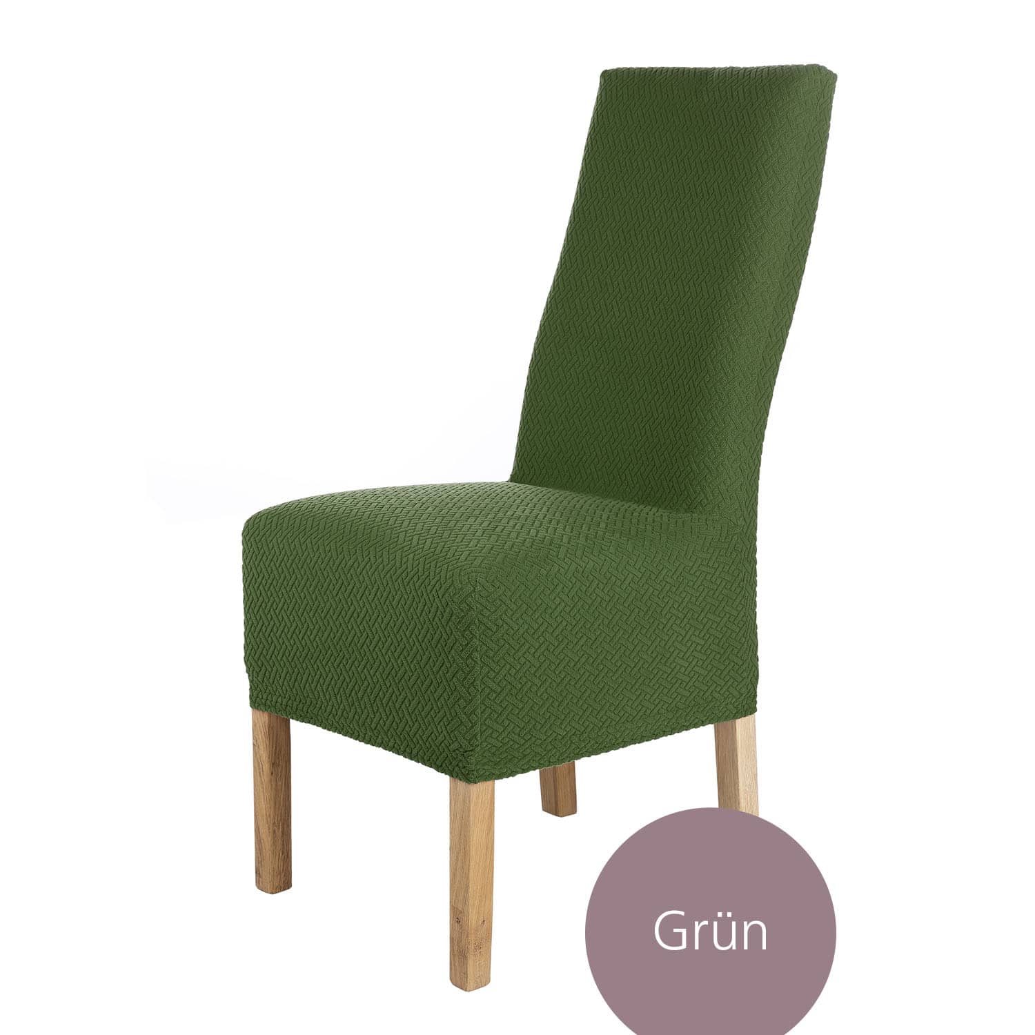 Stuhlhusse Luna-Lang hochwertige elastische Flanell Husse für Hochlehner Stühle und hohen Sitz in vielen Farben