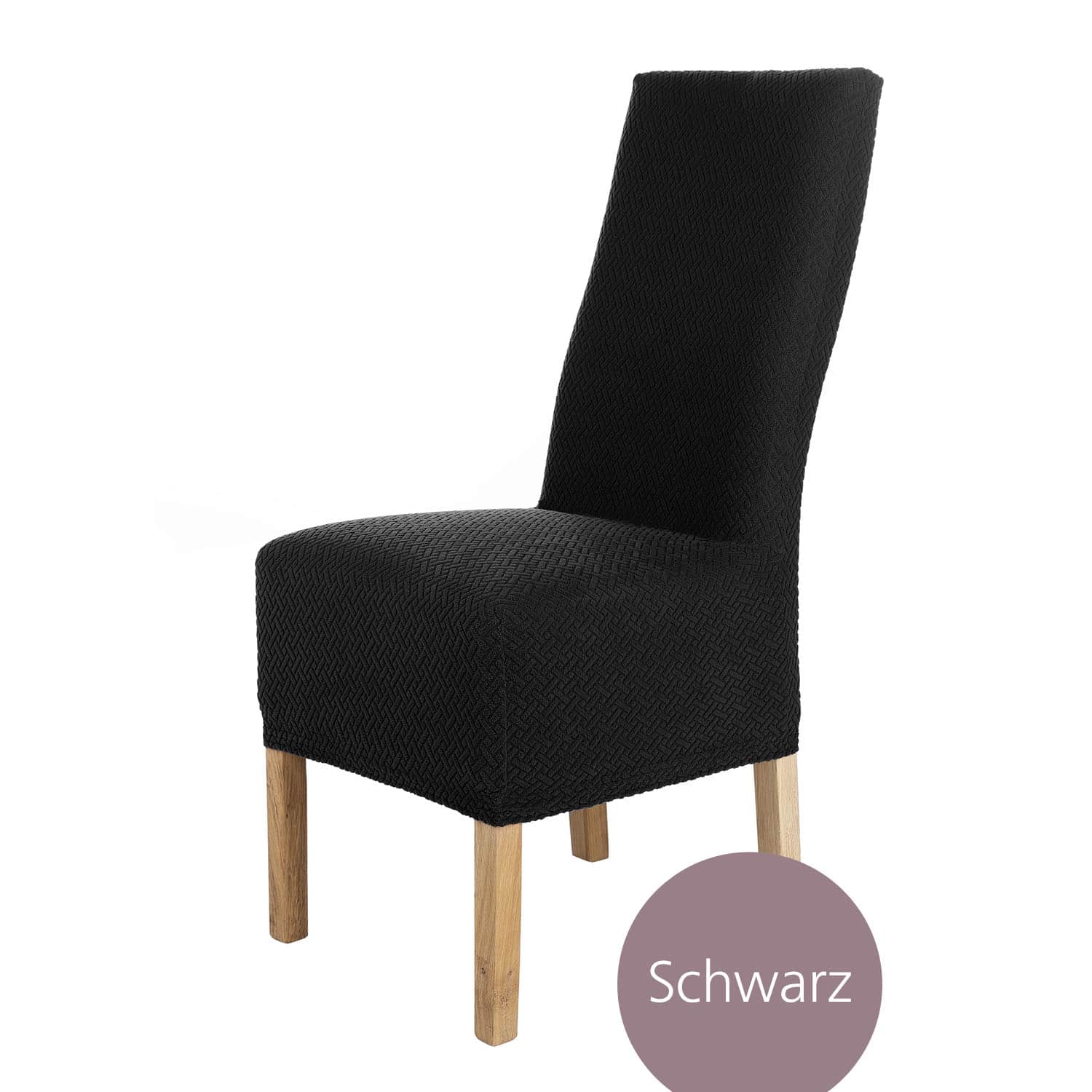 Stuhlhusse Luna-Lang hochwertige elastische Flanell Husse für Hochlehner Stühle und hohen Sitz in vielen Farben