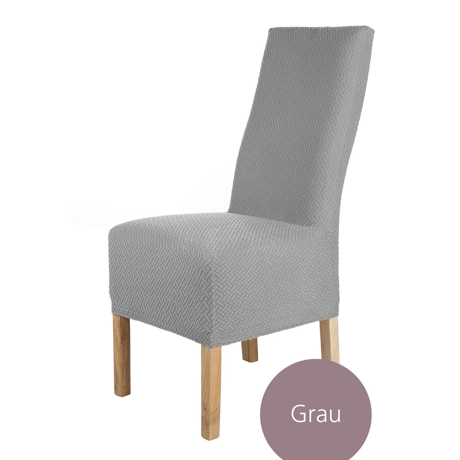 Stuhlhusse Luna-Lang hochwertige elastische Flanell Husse für Hochlehner Stühle und hohen Sitz in vielen Farben