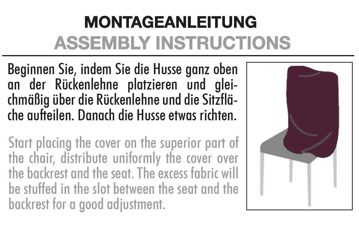 Stuhlhusse Lea Jacquard Qualität hochwertige Stretch Hussen für Stühle auch im Set