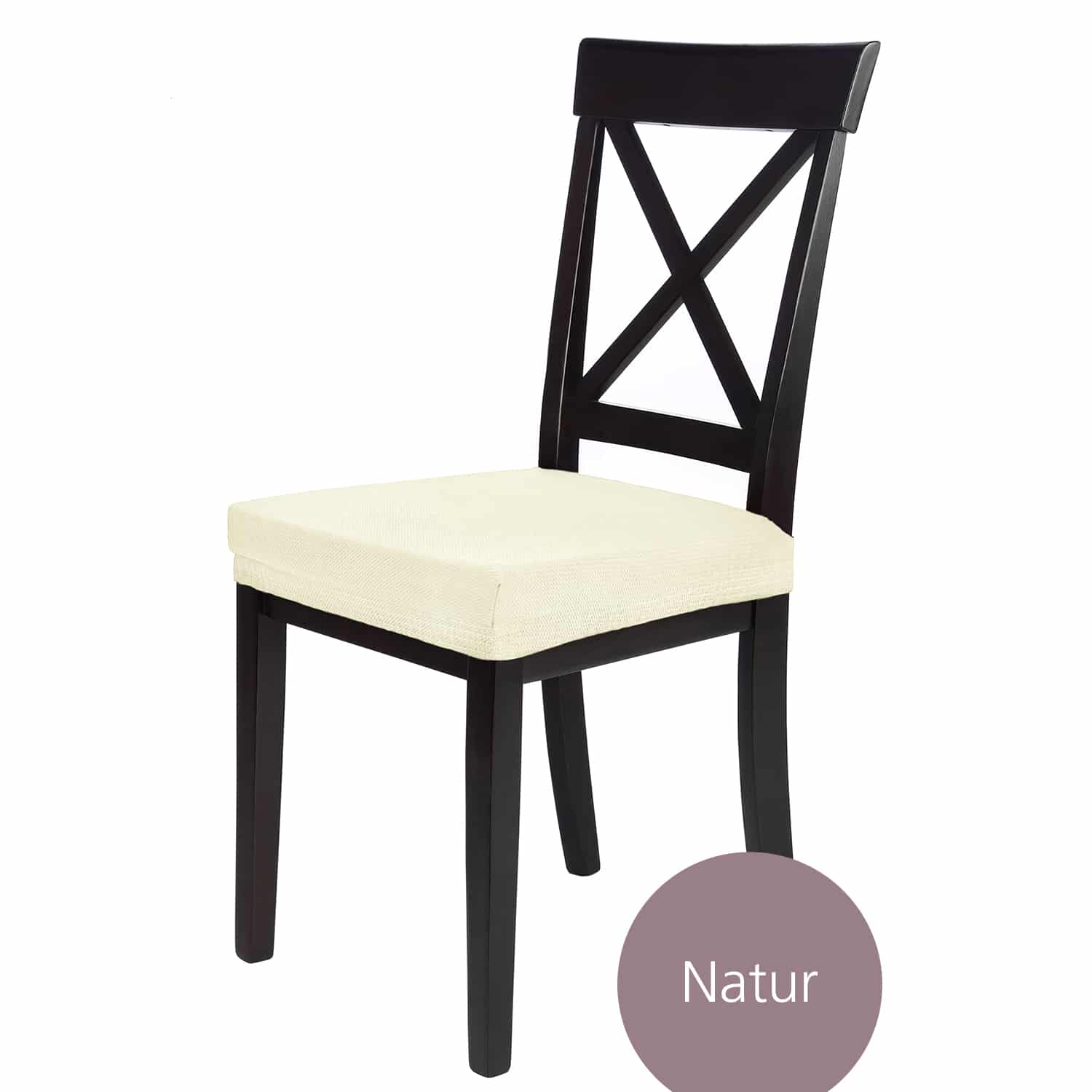 Sitzbezug Mia aus Microfaser Stretch Schoner für Stuhlsitze, waschbar und bügelfrei in mehreren Farben und Sets erhältlich