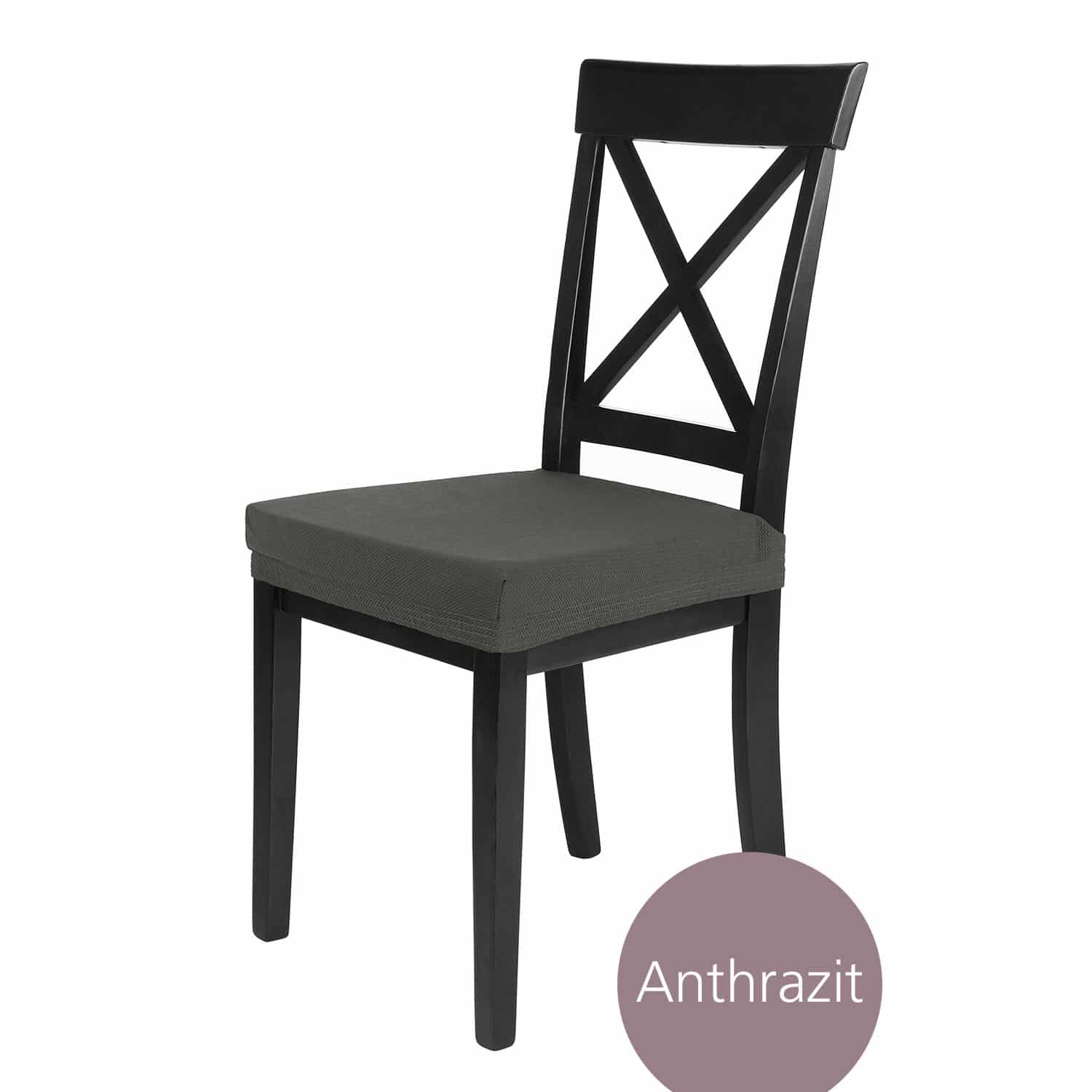 Sitzbezug Mia aus Microfaser Stretch Schoner für Stuhlsitze, waschbar und bügelfrei in mehreren Farben und Sets erhältlich