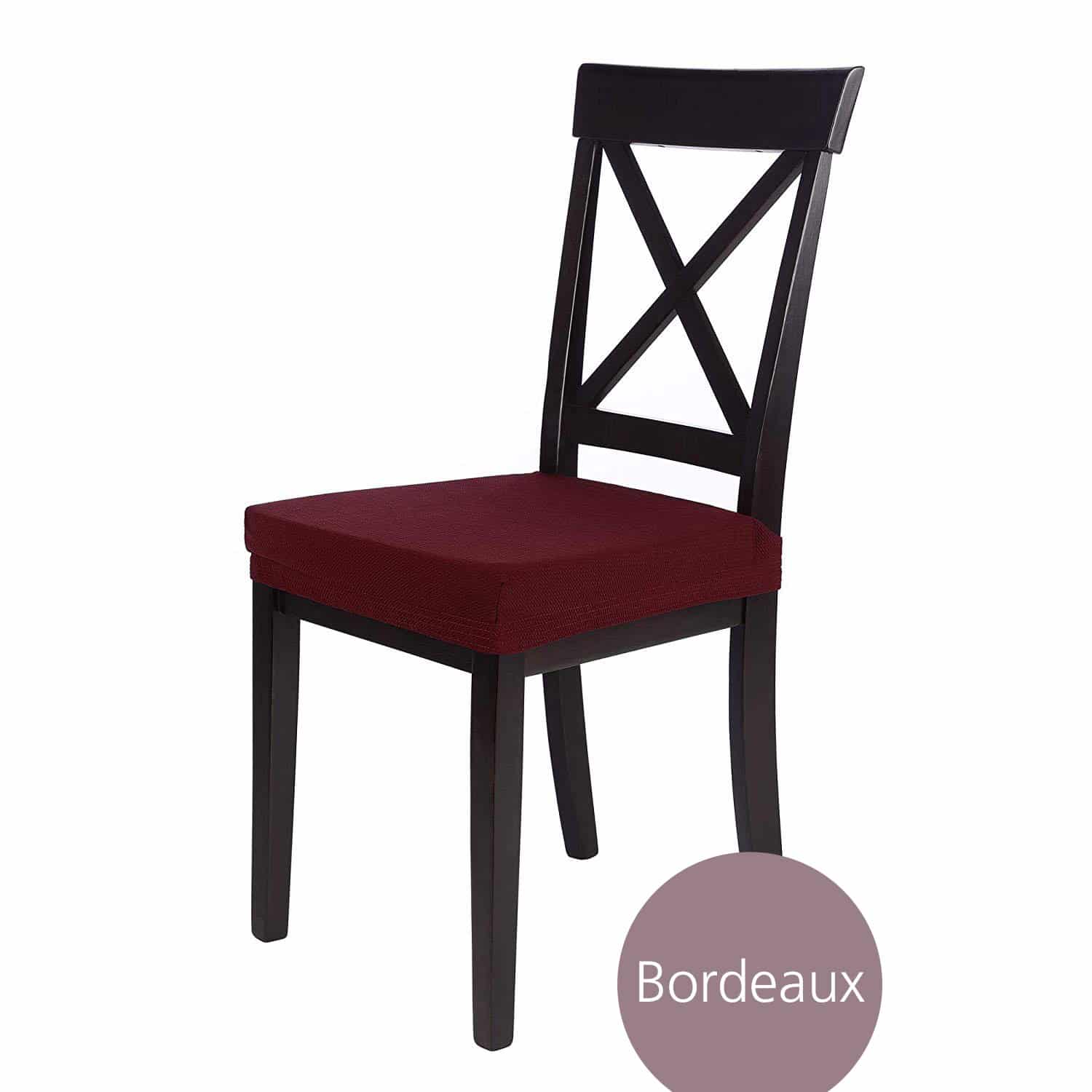 Sitzbezug Mia aus Microfaser Stretch Schoner für Stuhlsitze, waschbar und bügelfrei in mehreren Farben und Sets erhältlich