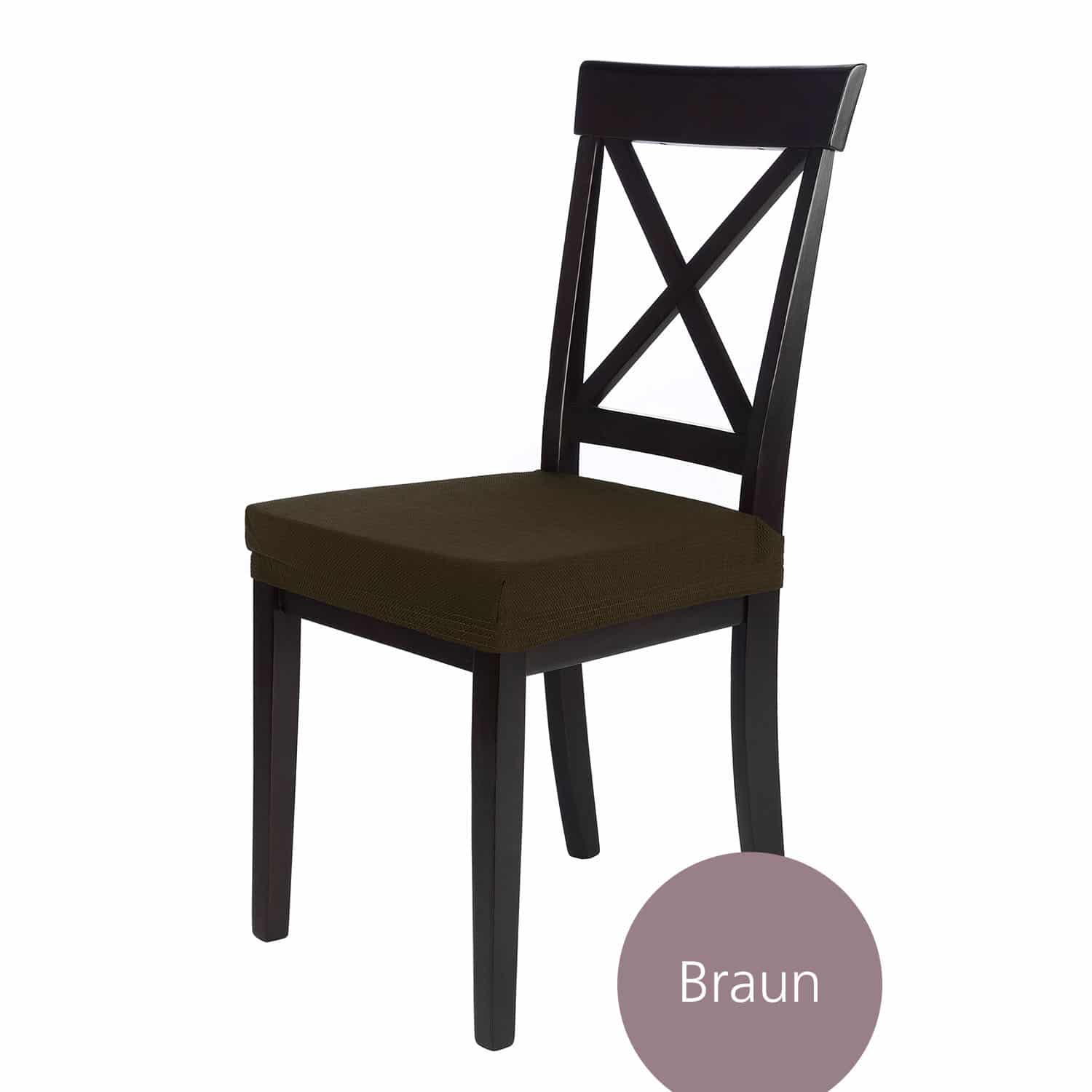 Sitzbezug Mia aus Microfaser Stretch Schoner für Stuhlsitze, waschbar und bügelfrei in mehreren Farben und Sets erhältlich