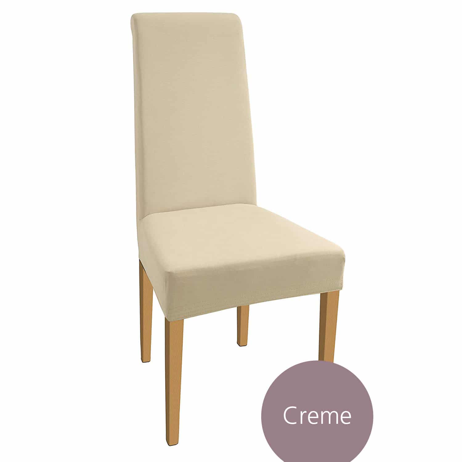 Stuhlhusse Natalie Baumwolle verschieden Farben stretch hochwertige Hussen Schwingstuhl Hohe Rückenlehne