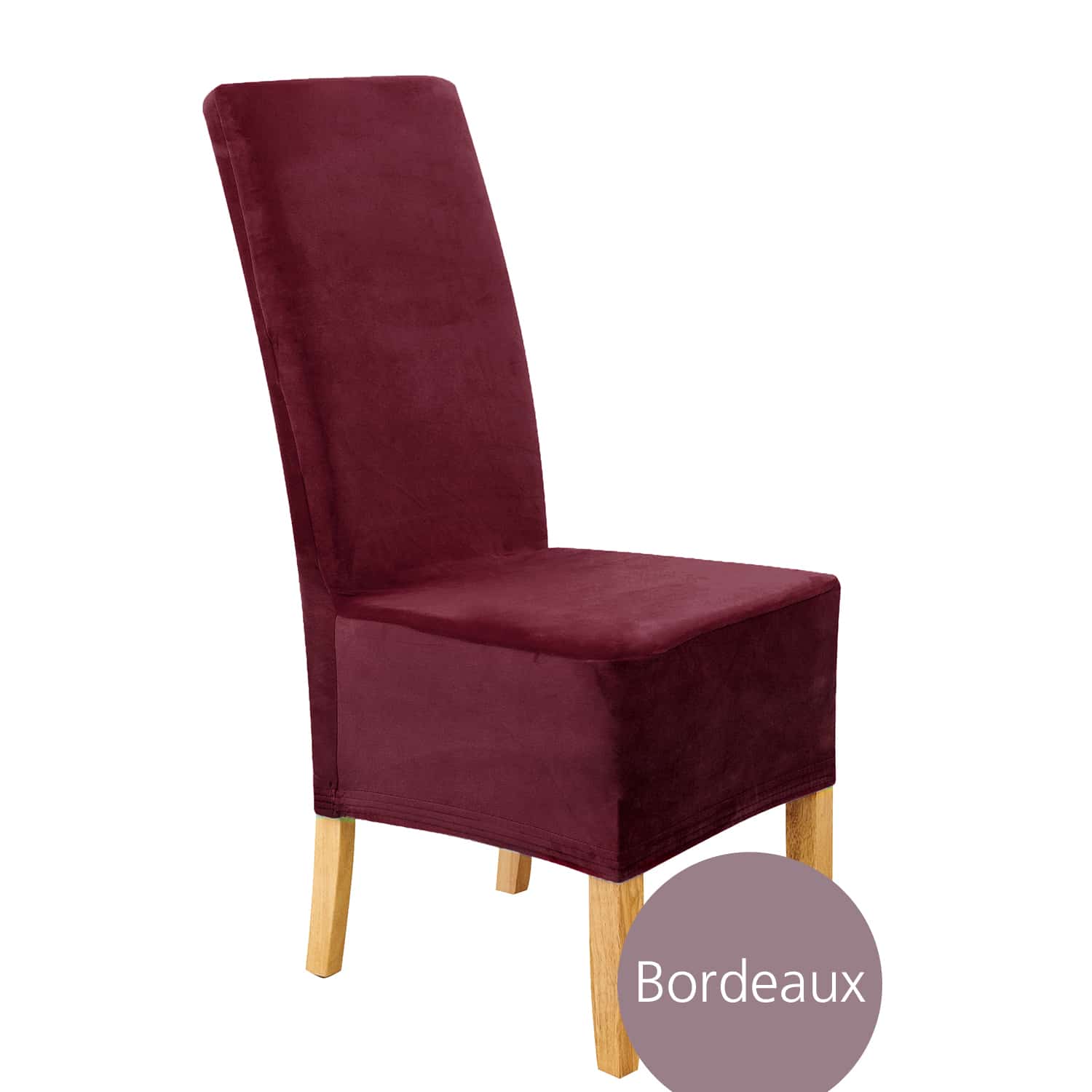 Stuhlhusse Puma Velvet Premium Samt Velour lang extra Groß mit hoher Lehne 70cm