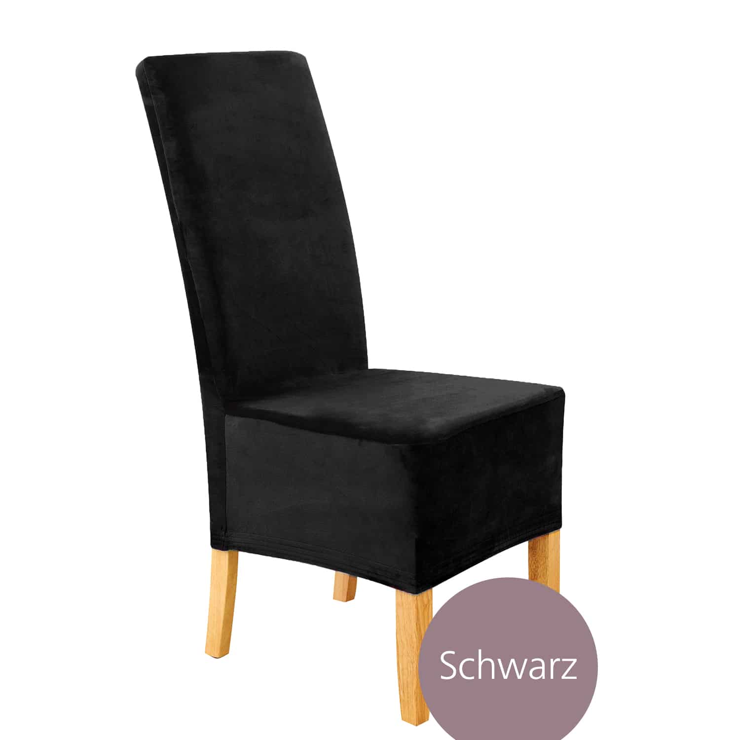 Stuhlhusse Puma Velvet Premium Samt Velour lang extra Groß mit hoher Lehne 70cm