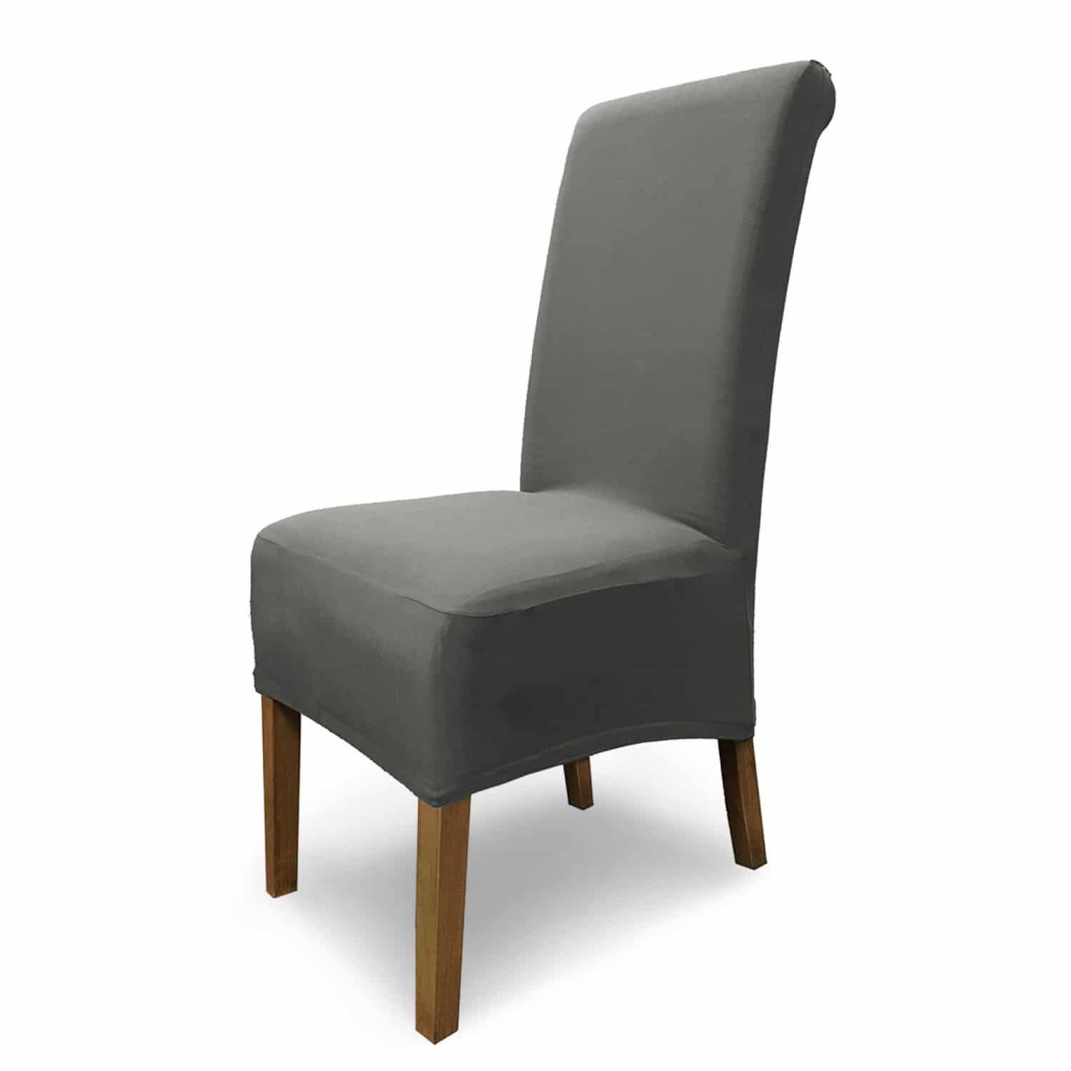 Stuhlhusse Emma Baumwolle stretch hochwertige Hussen für Stuhl mit hoher Rückenlehne und Sitzpolster